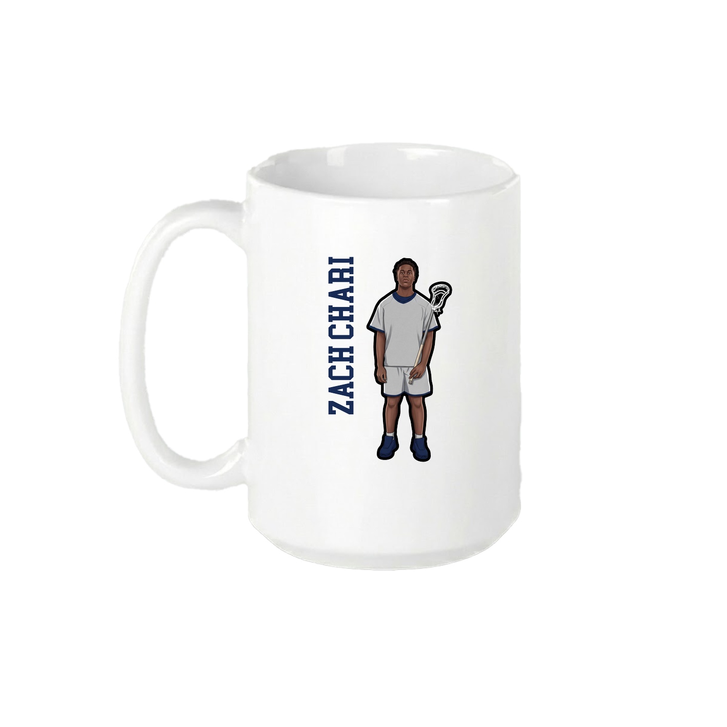 15oz Coffee Mug — Name Vertical in White