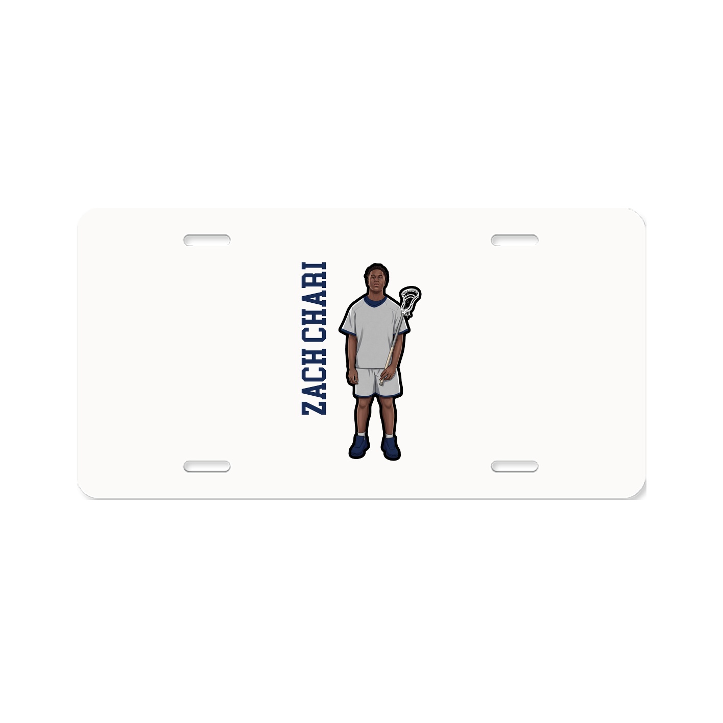 License Plate — Name Vertical in Classic