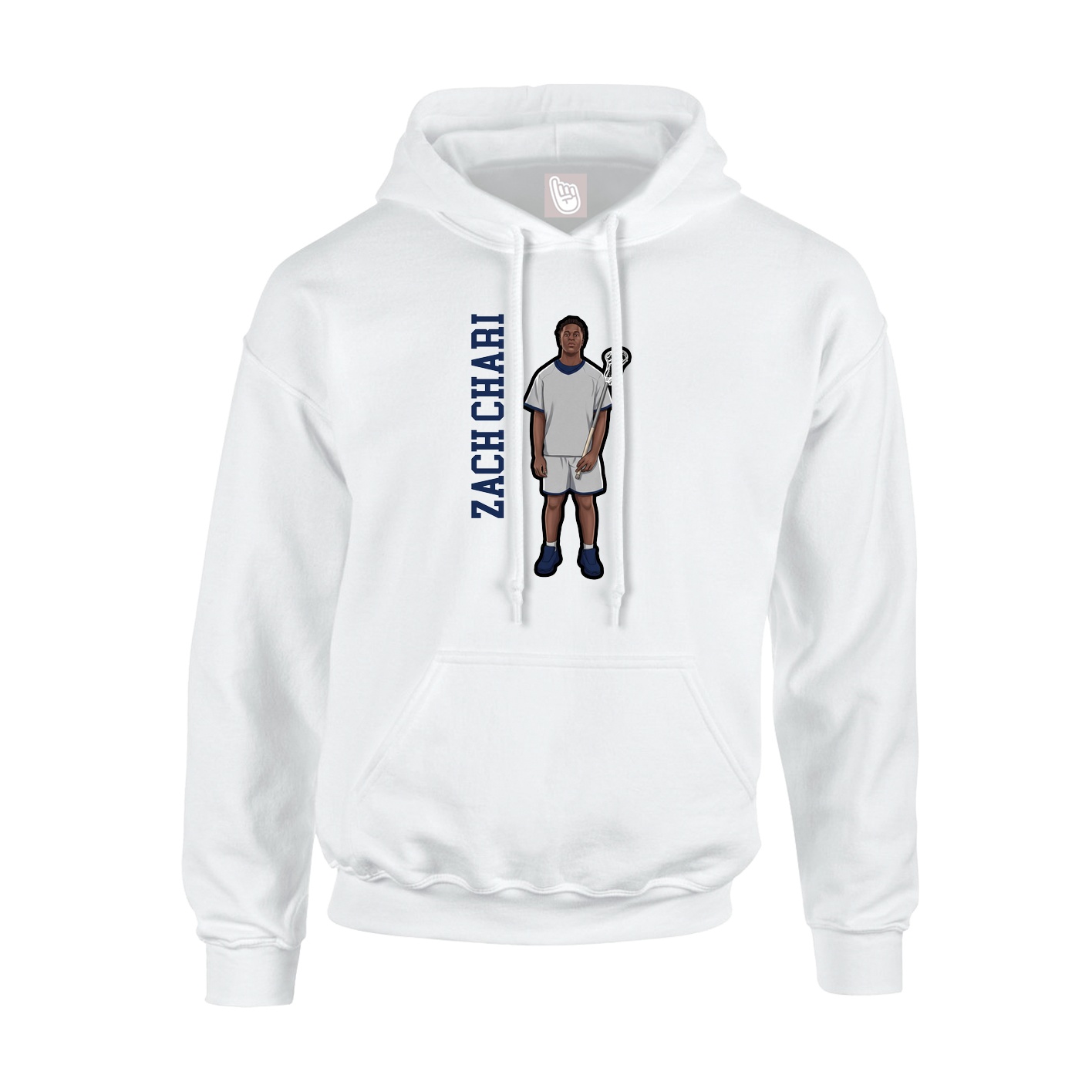 Youth Hoodie — Name Vertical in White