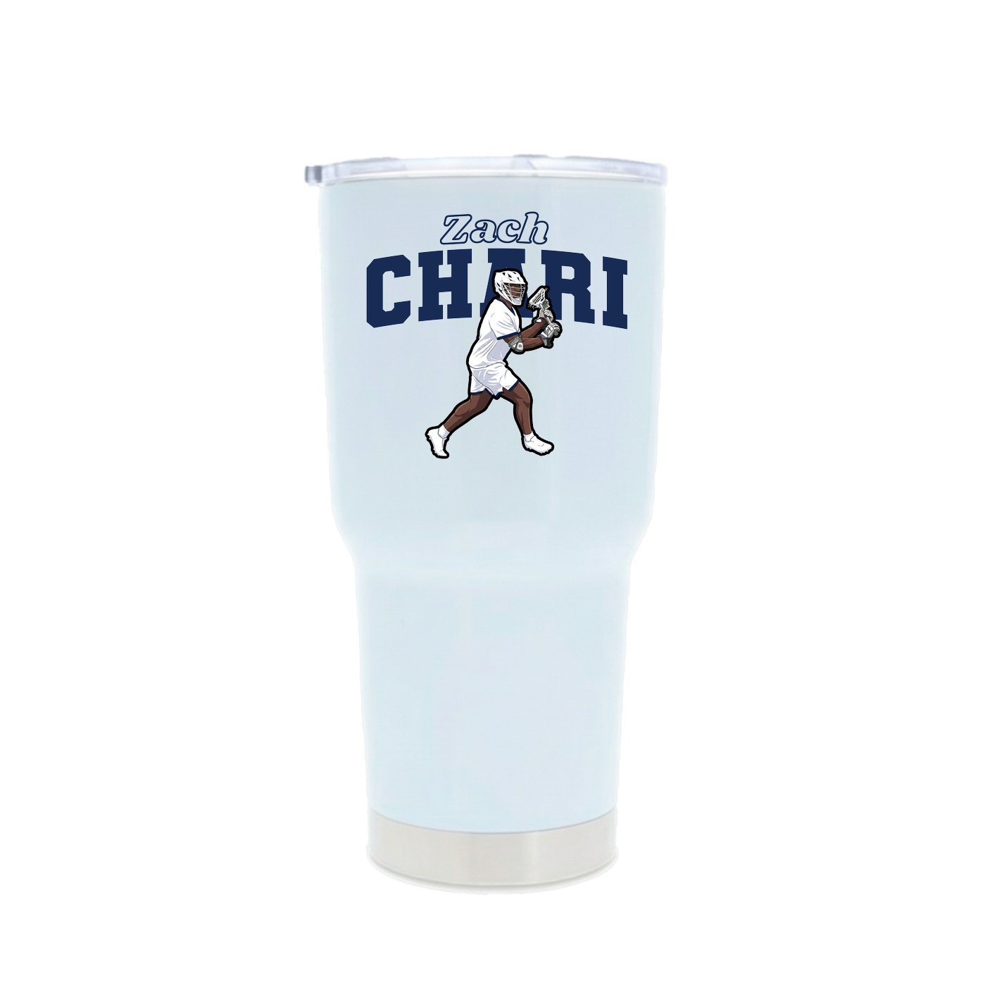 30oz Stainless Steel Tumbler — Name Arch in White