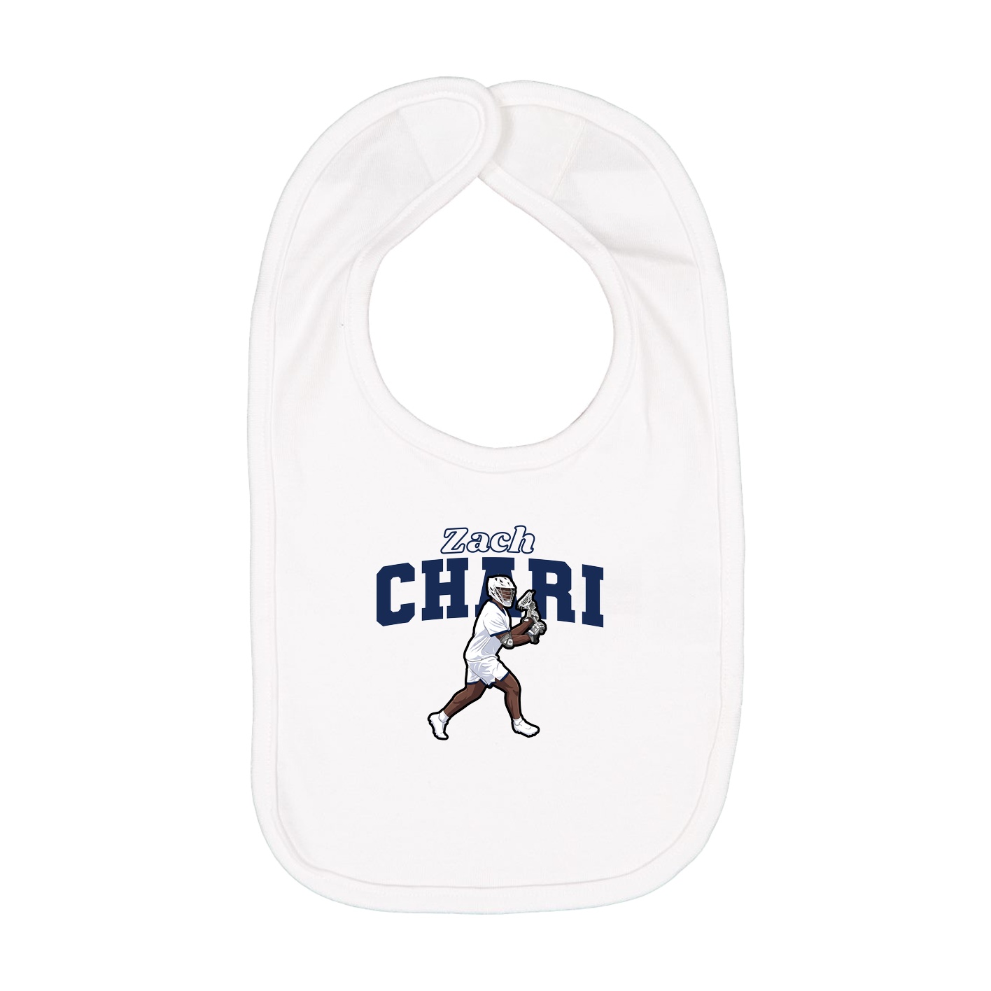 Infant Bib — Name Arch in White