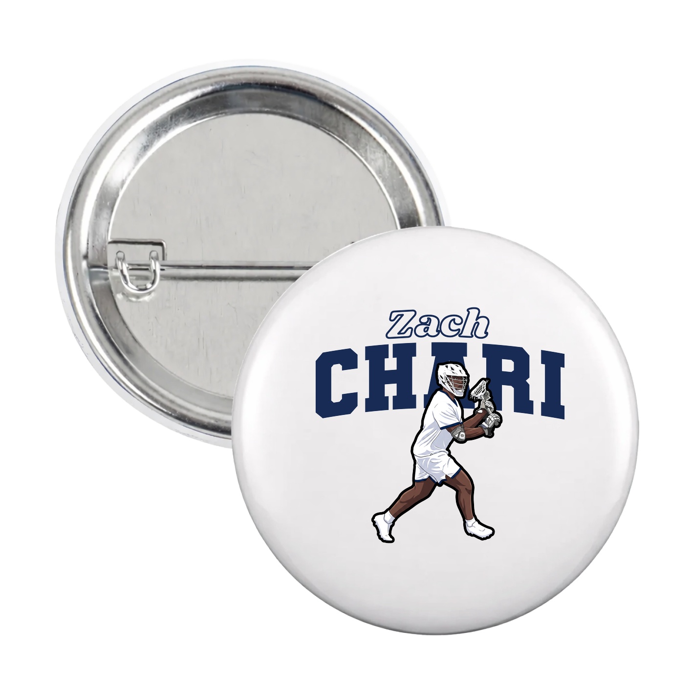 Game Day Button — Name Arch in White