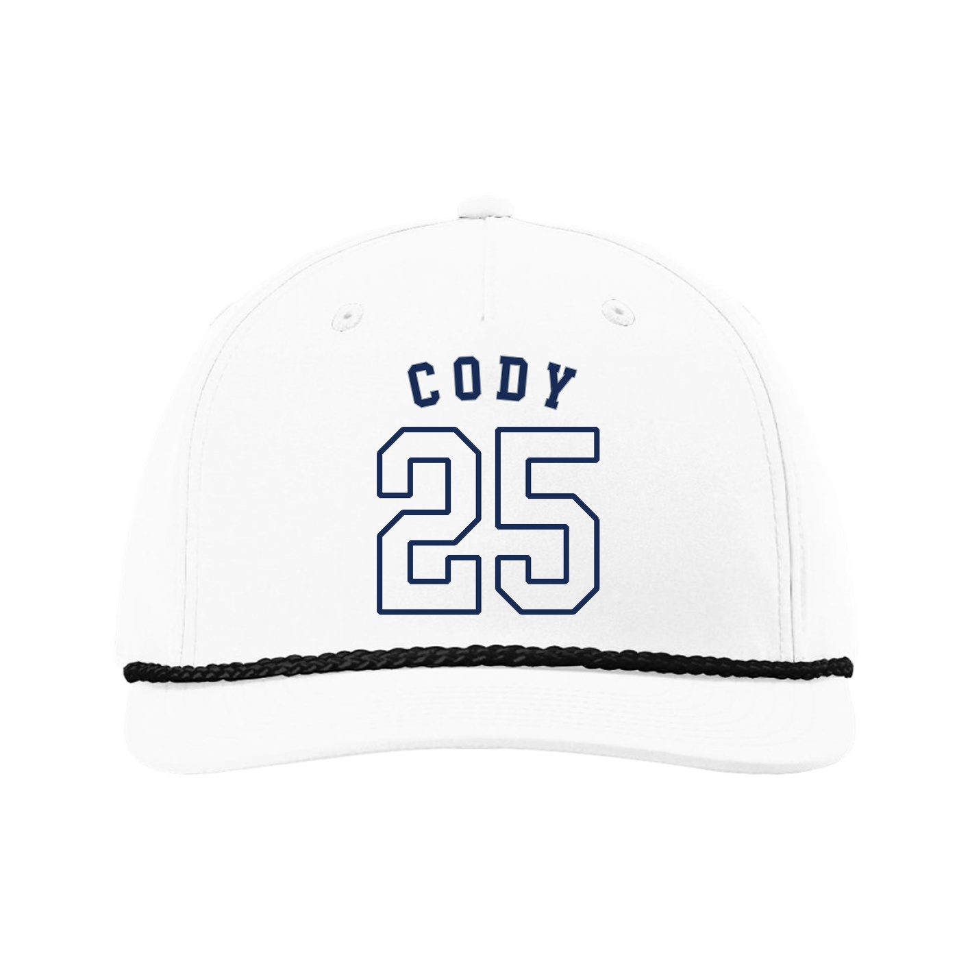 Five-Panel Classic Rope Cap — Shirsey Arch in White