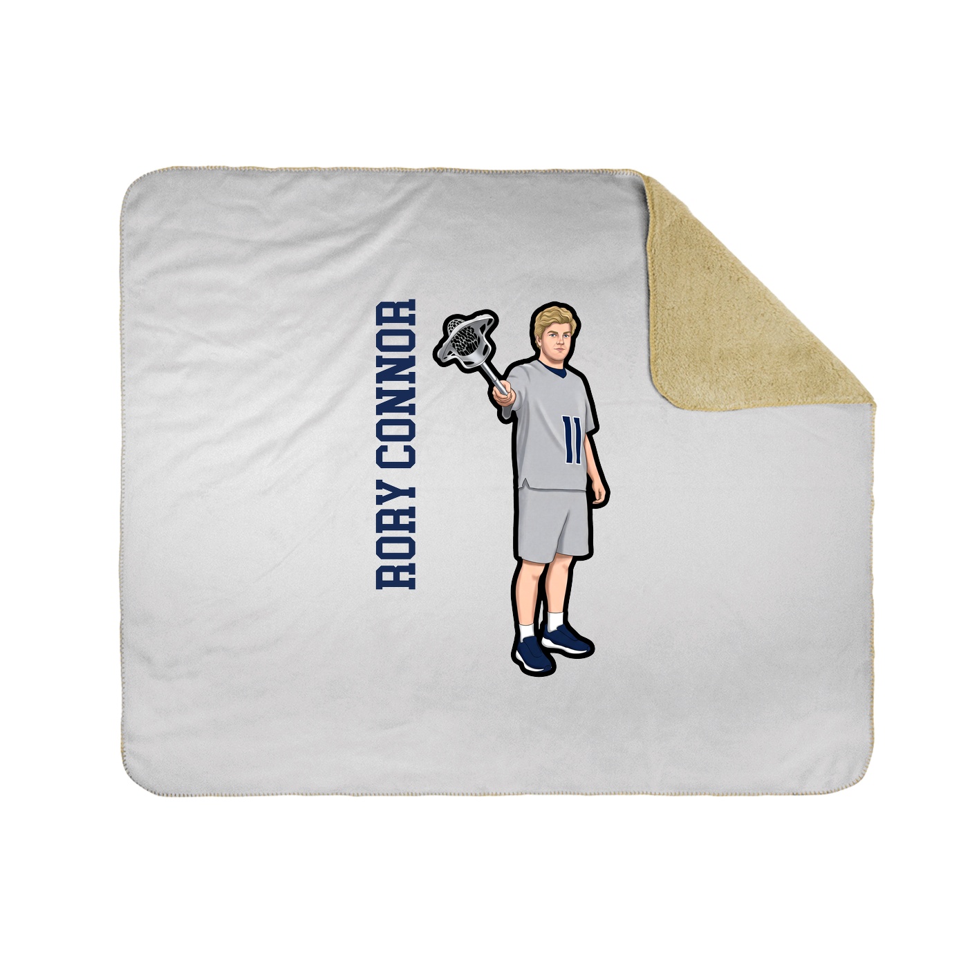 Throw Blanket — Name Vertical in White
