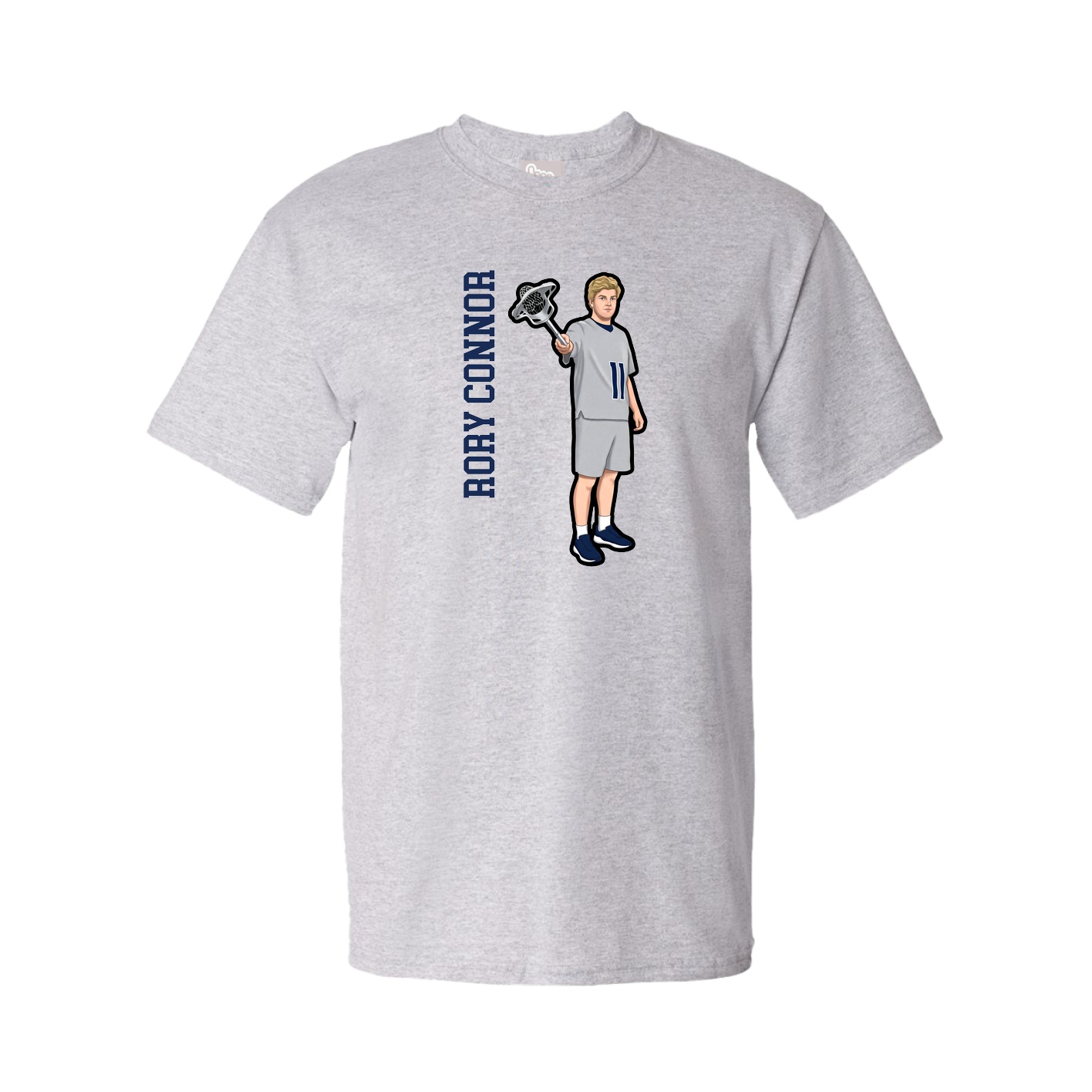 Tee — Name Vertical in Grey