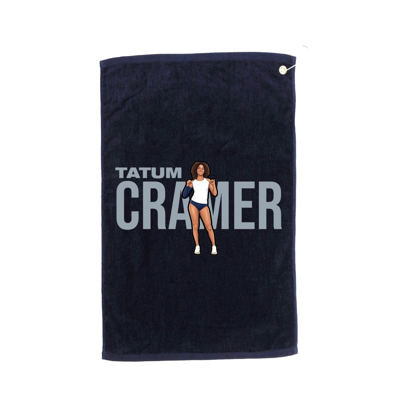 Golf Towel — Player Name in Navy