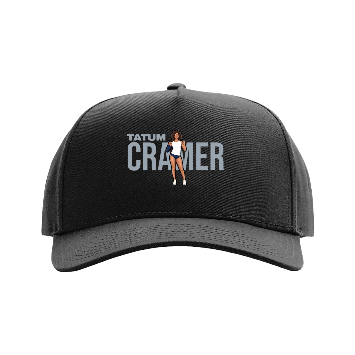 Full Fabric Five-Panel Champ Cap — Player Name in Black