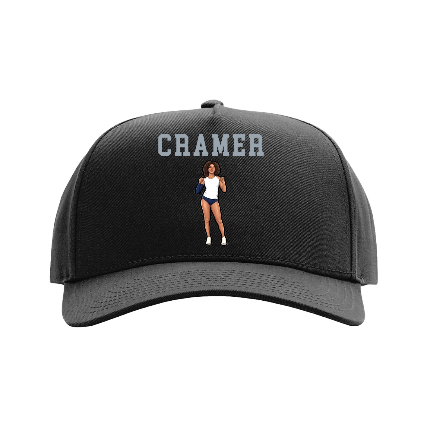Full Fabric Five-Panel Champ Cap — Shirsey in Black