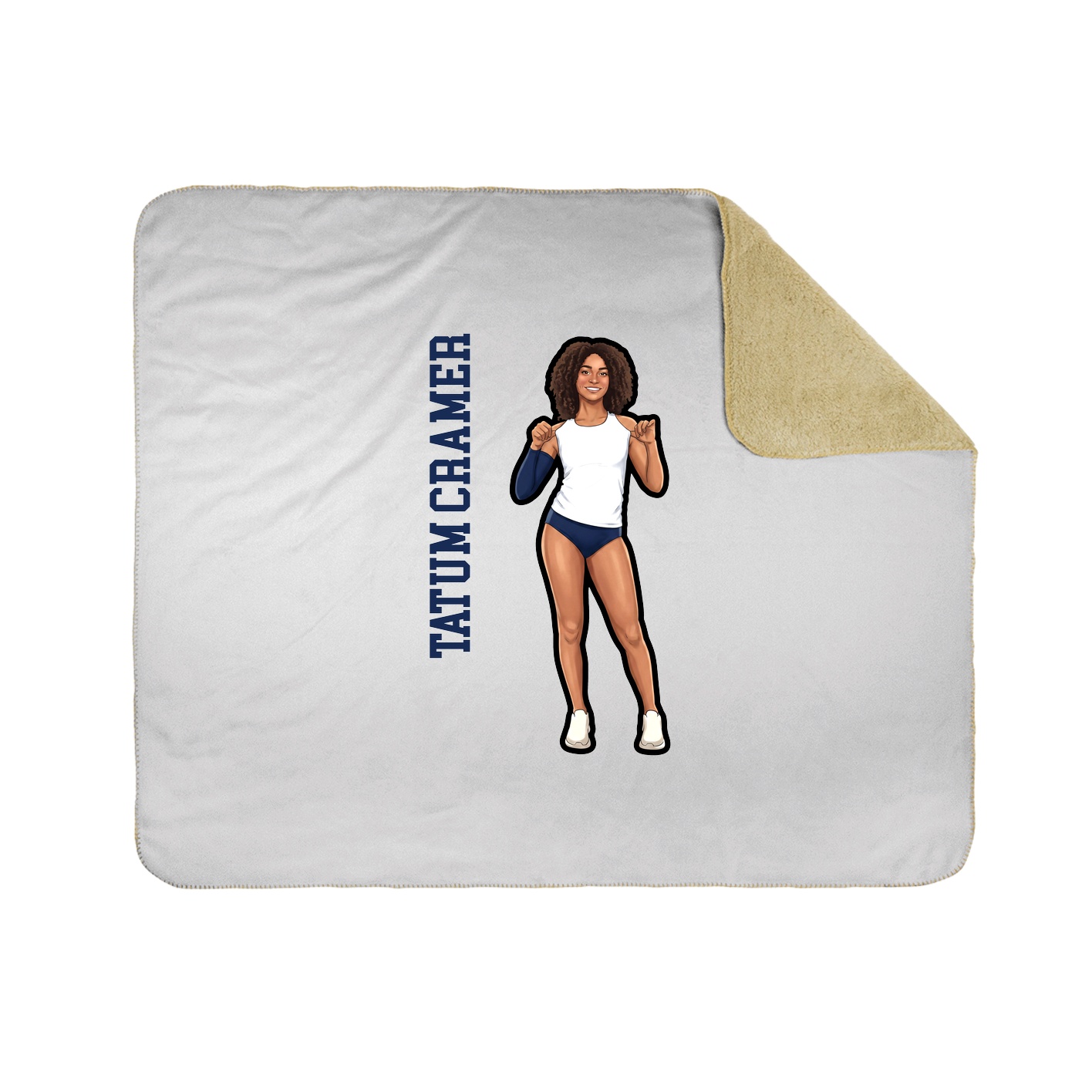 Throw Blanket — Name Vertical in White