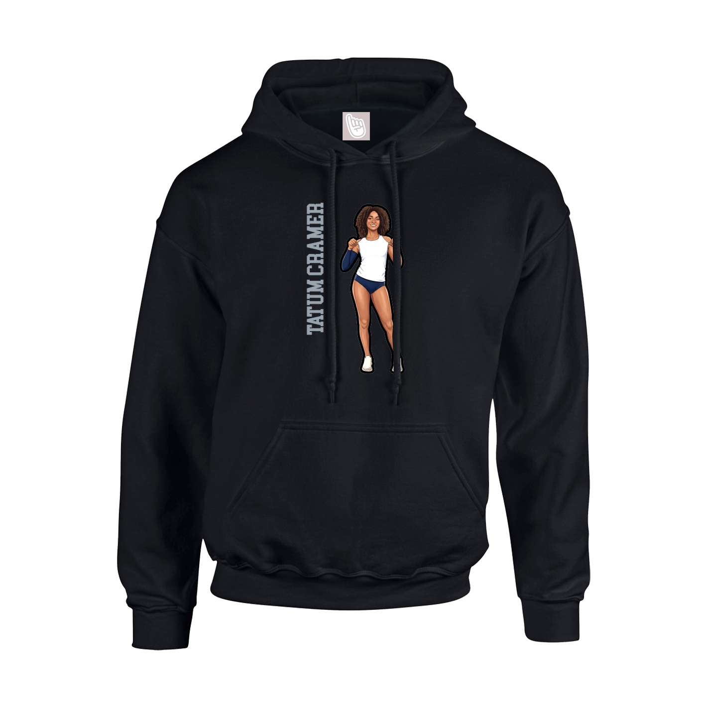 Youth Hoodie — Name Vertical in Black