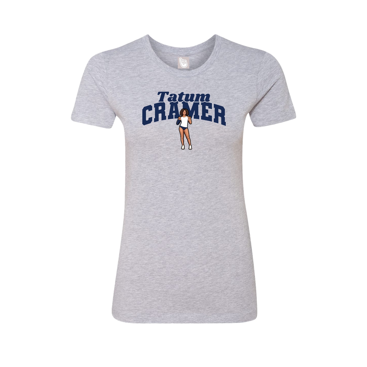 Fitted Women's Tee — Signature Arch in Grey