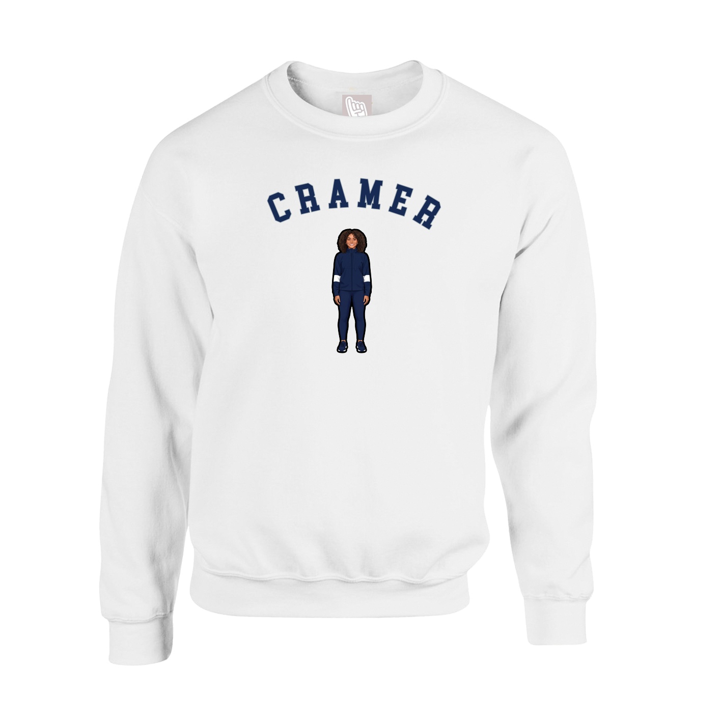 Fleece Crew — Shirsey Arch in White