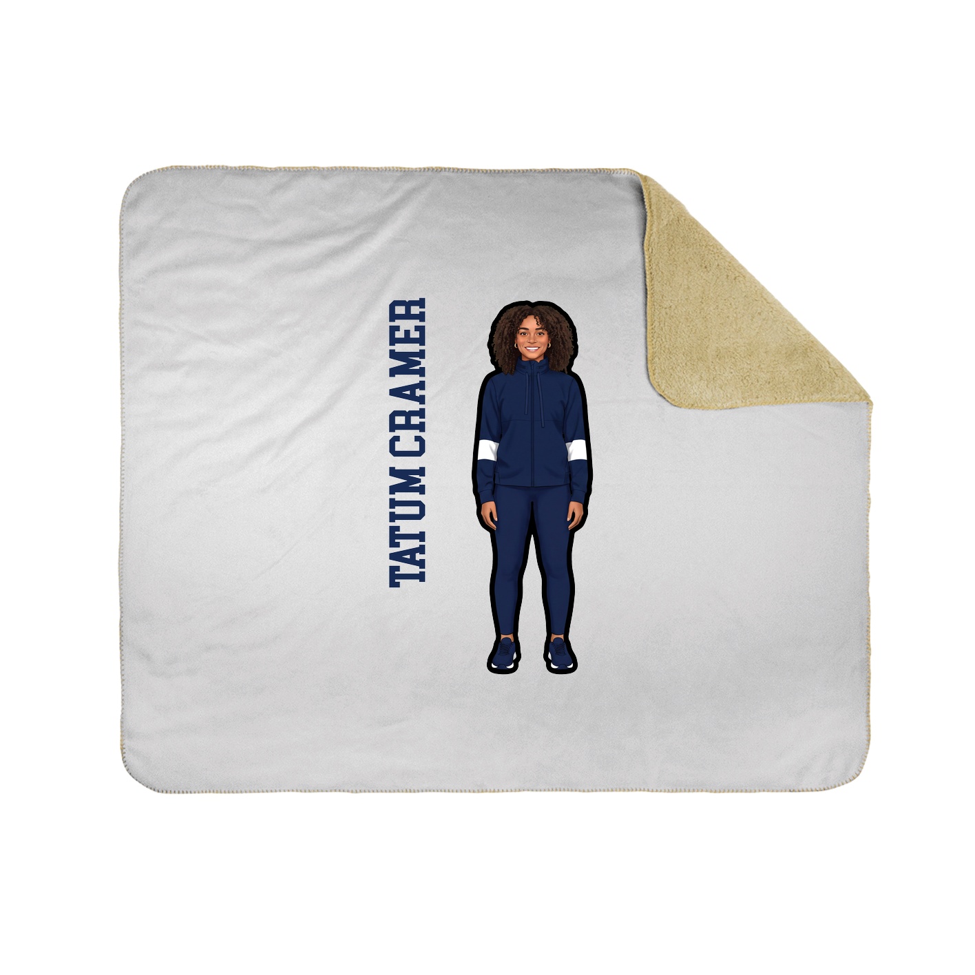 Throw Blanket — Name Vertical in White