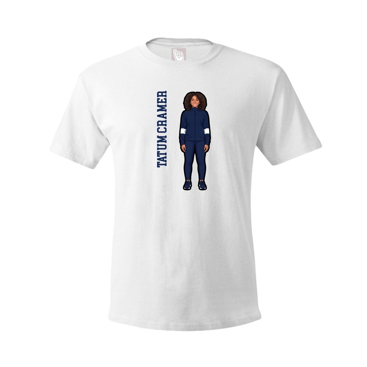 Tee — Name Vertical in White