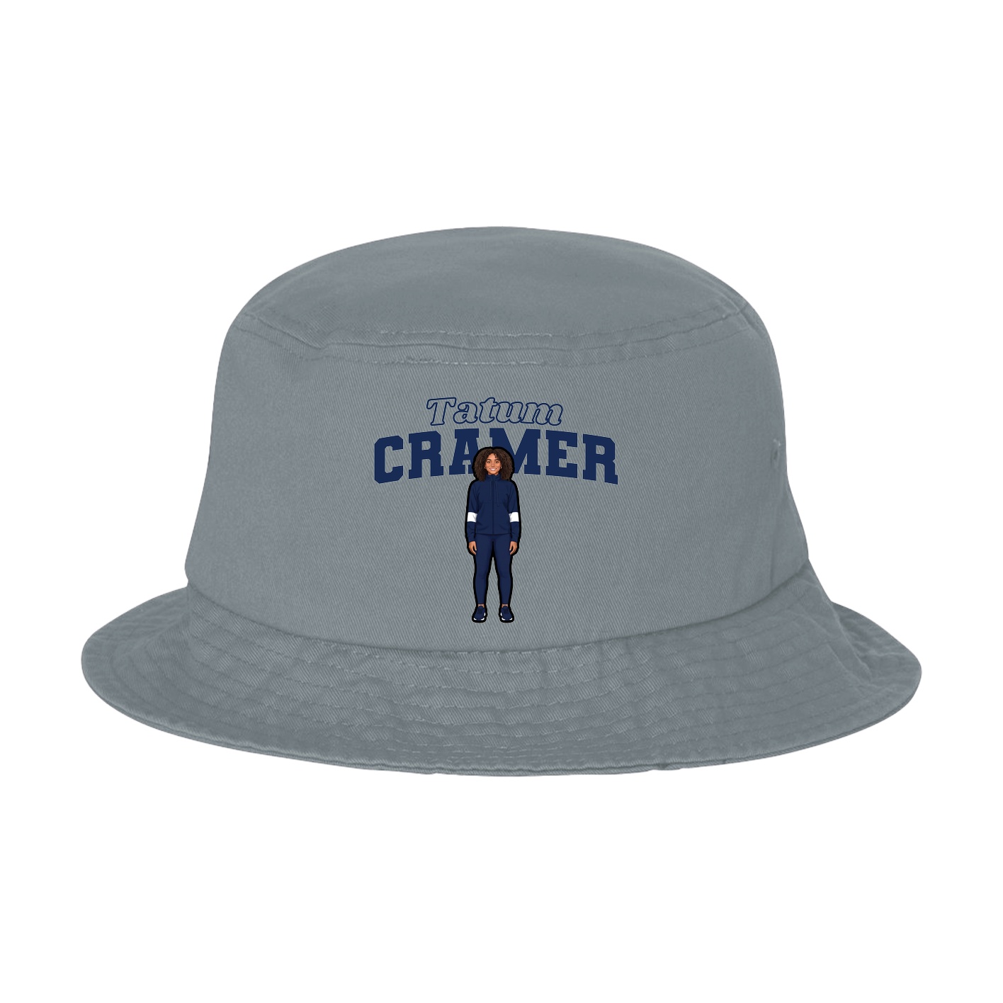 Bucket Cap — Name Arch in Grey