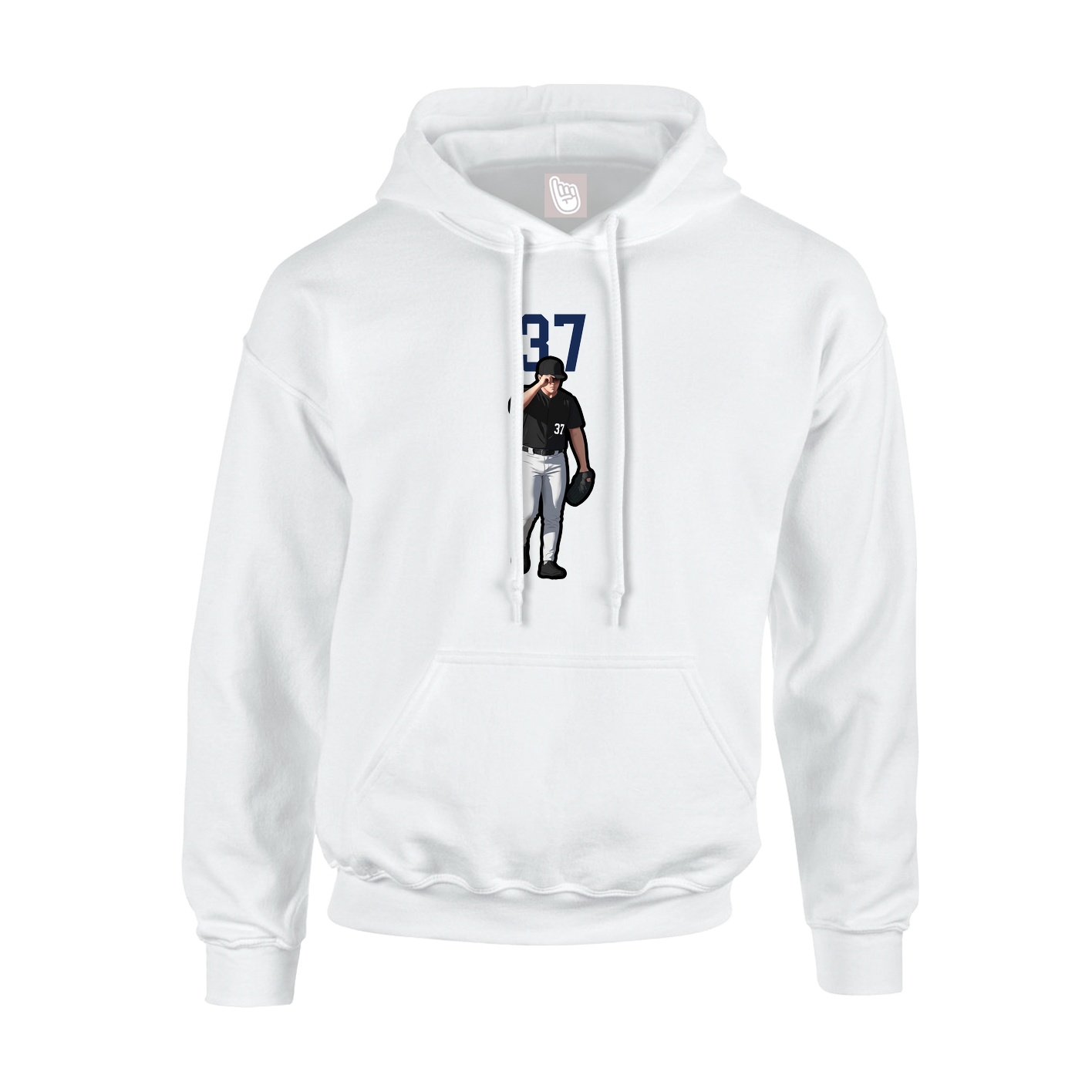 Youth Hoodie — Number Top in White