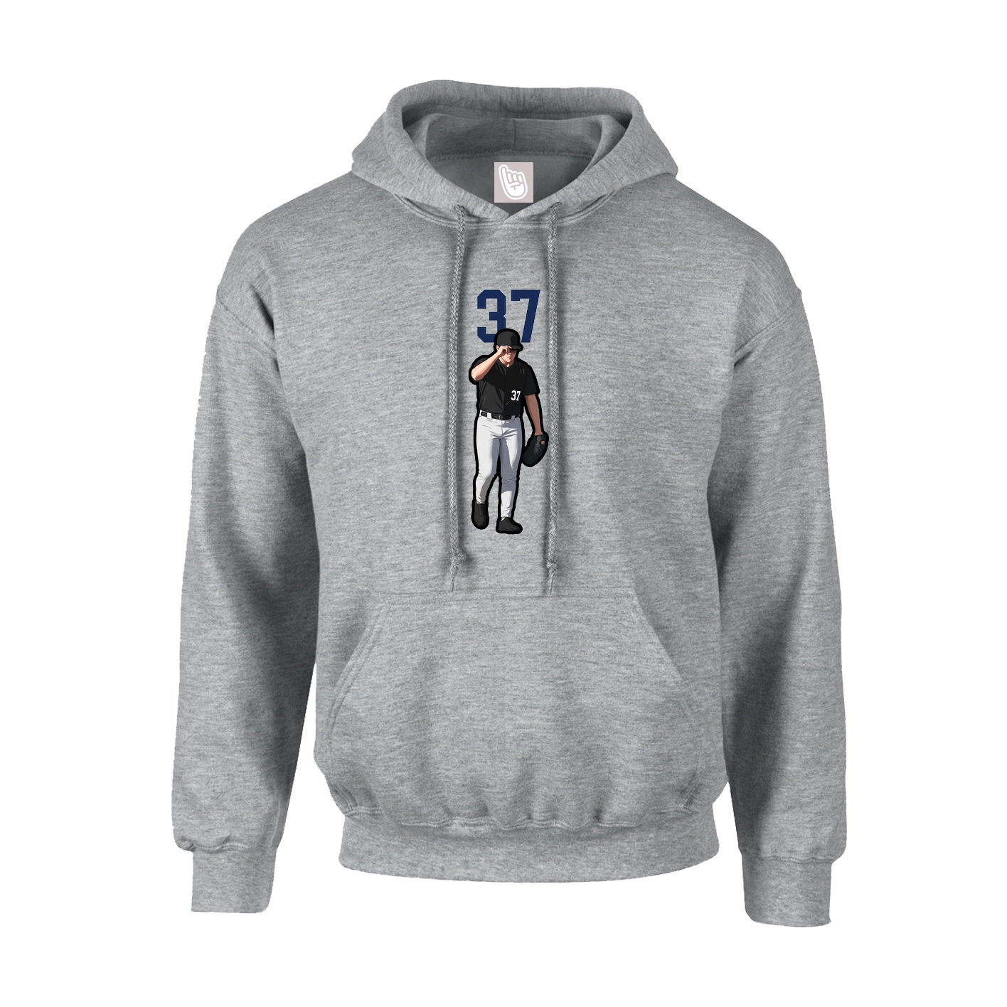 Youth Hoodie — Number Top in Grey