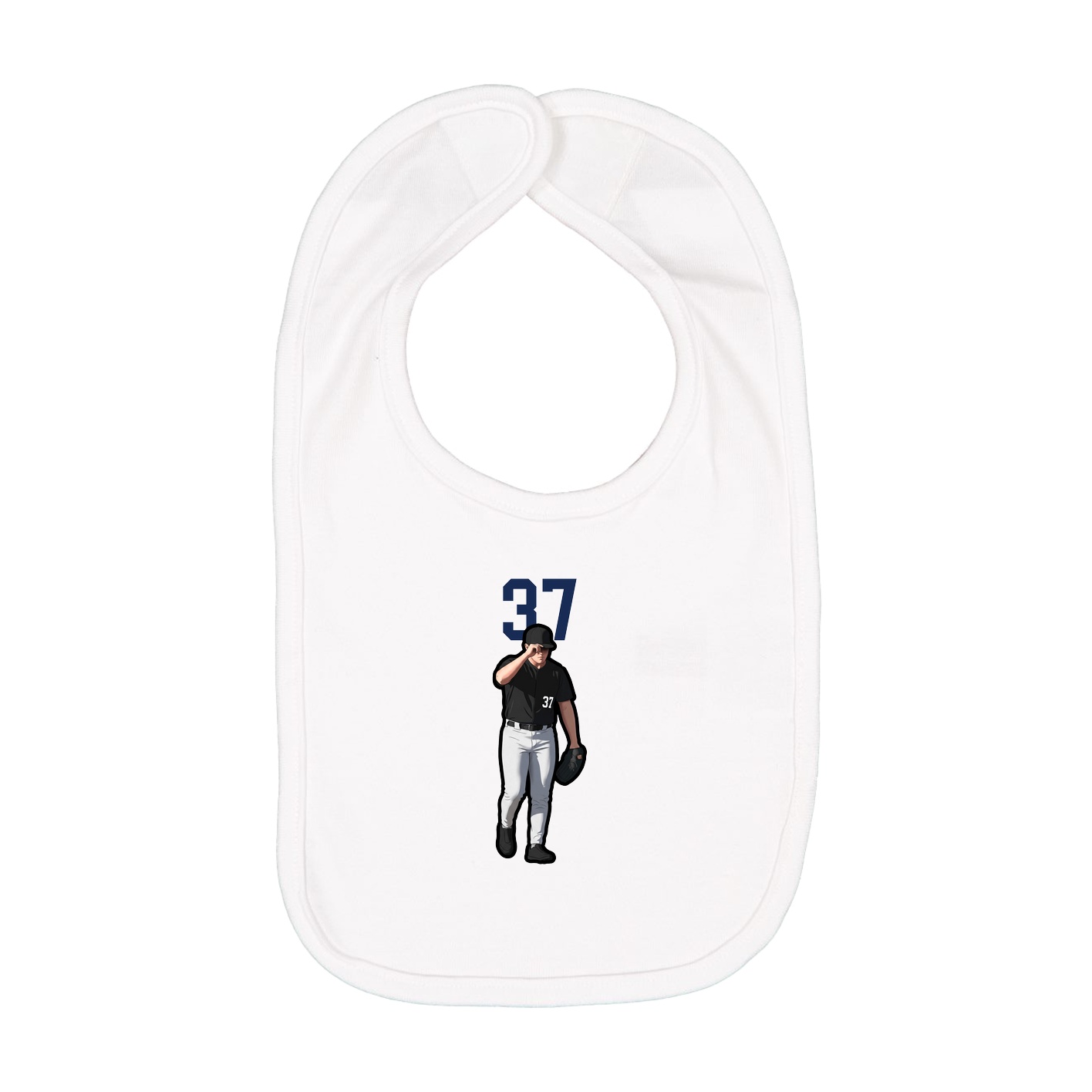 Infant Bib — Number Top in White