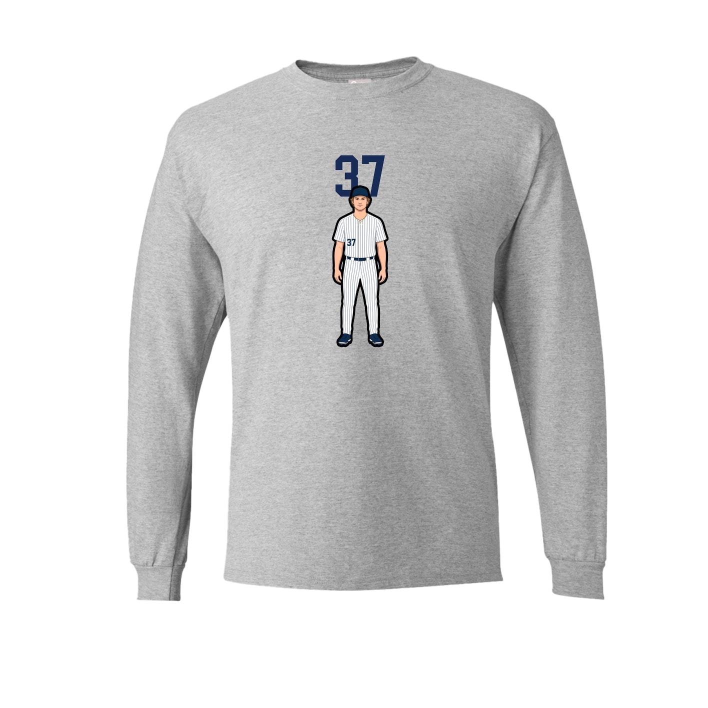 Long Sleeve Tee — Number Top in Grey