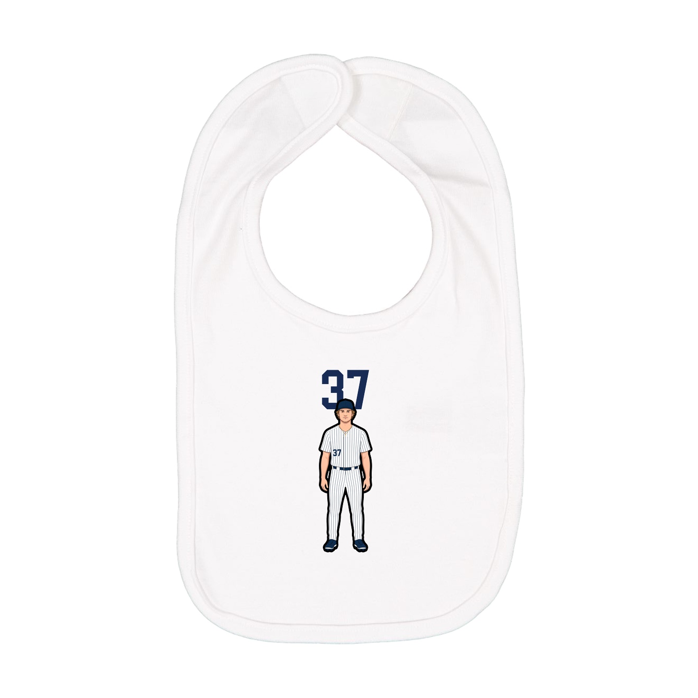 Infant Bib — Number Top in White