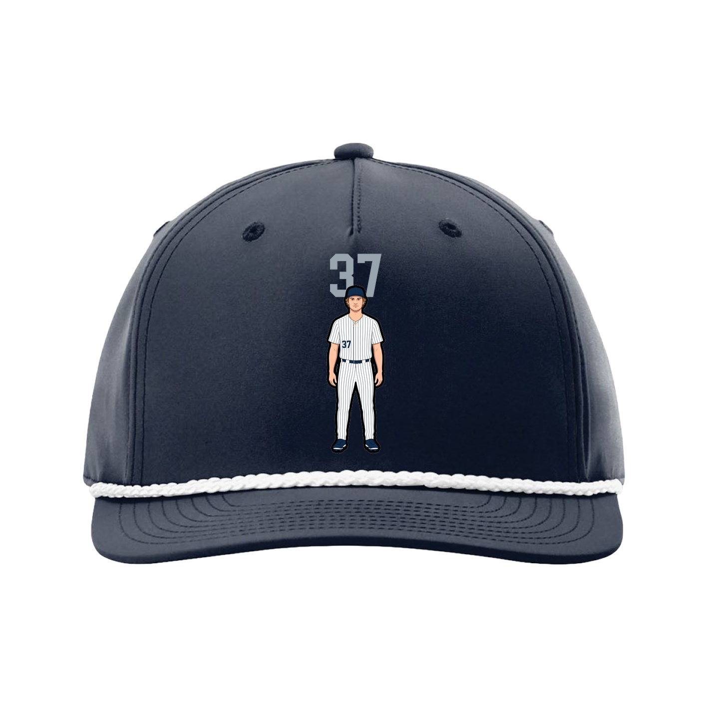 Five-Panel Classic Rope Cap — Number Top in Navy