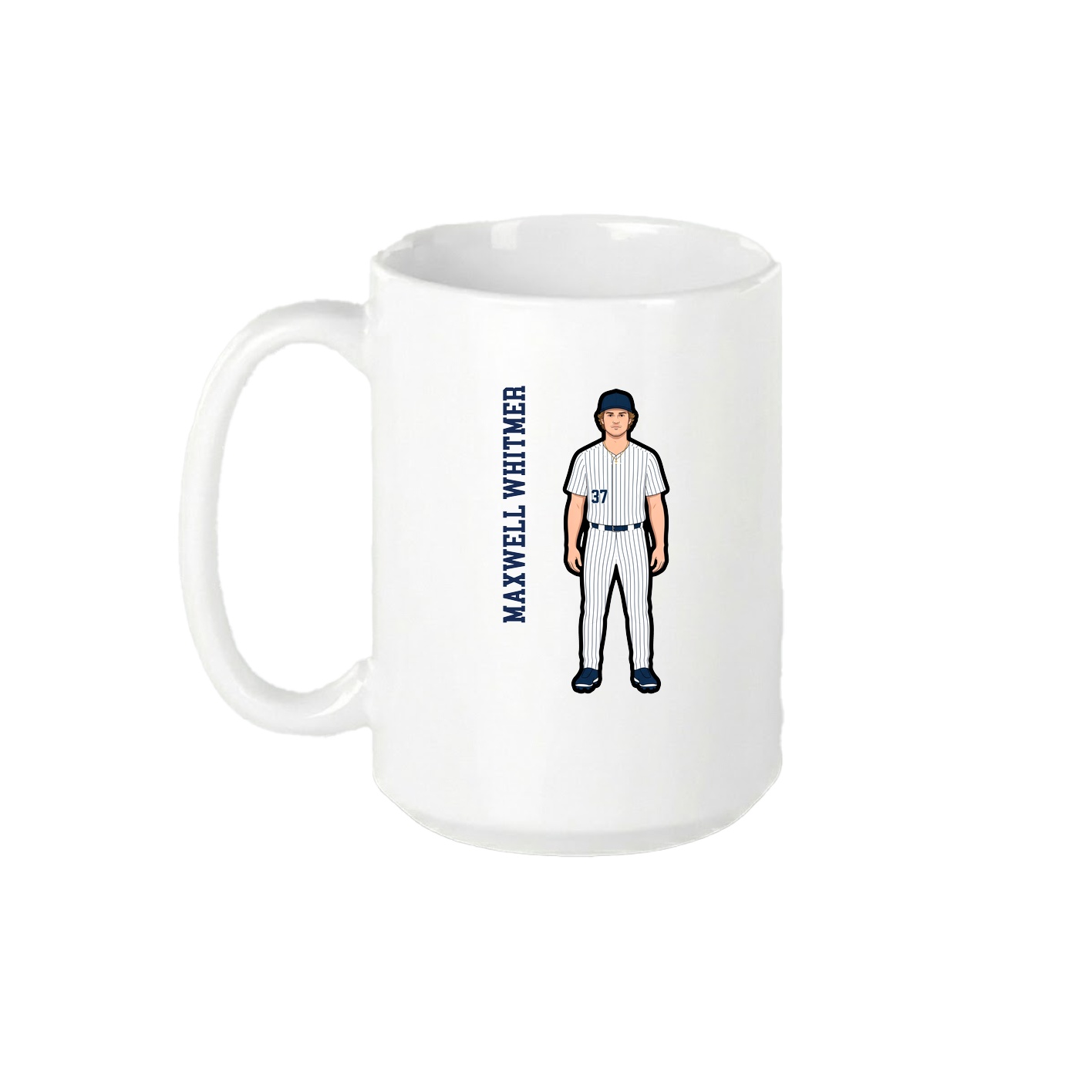 15oz Coffee Mug — Name Vertical in White