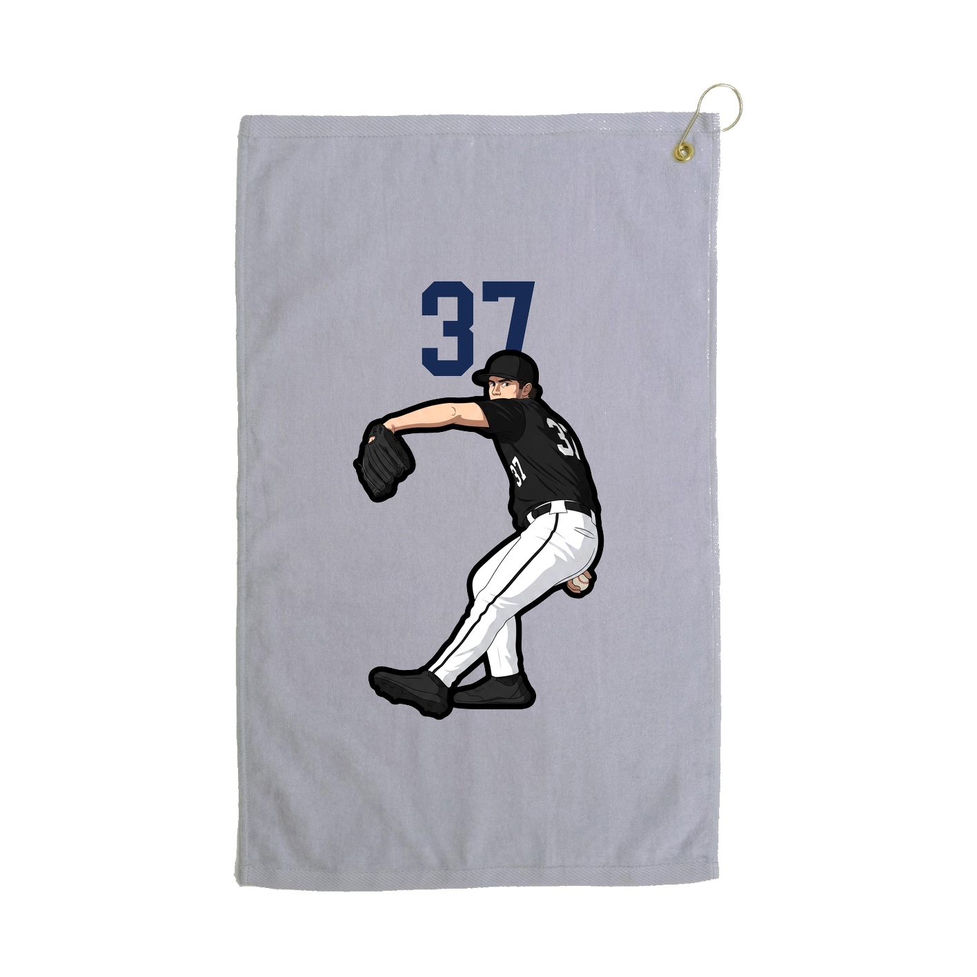 Golf Towel — Number Top in Grey