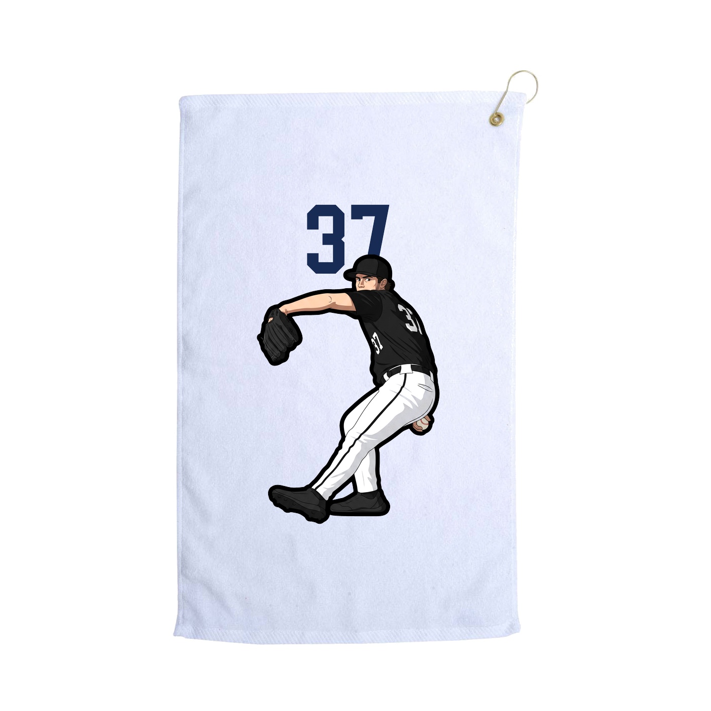 Golf Towel — Number Top in White
