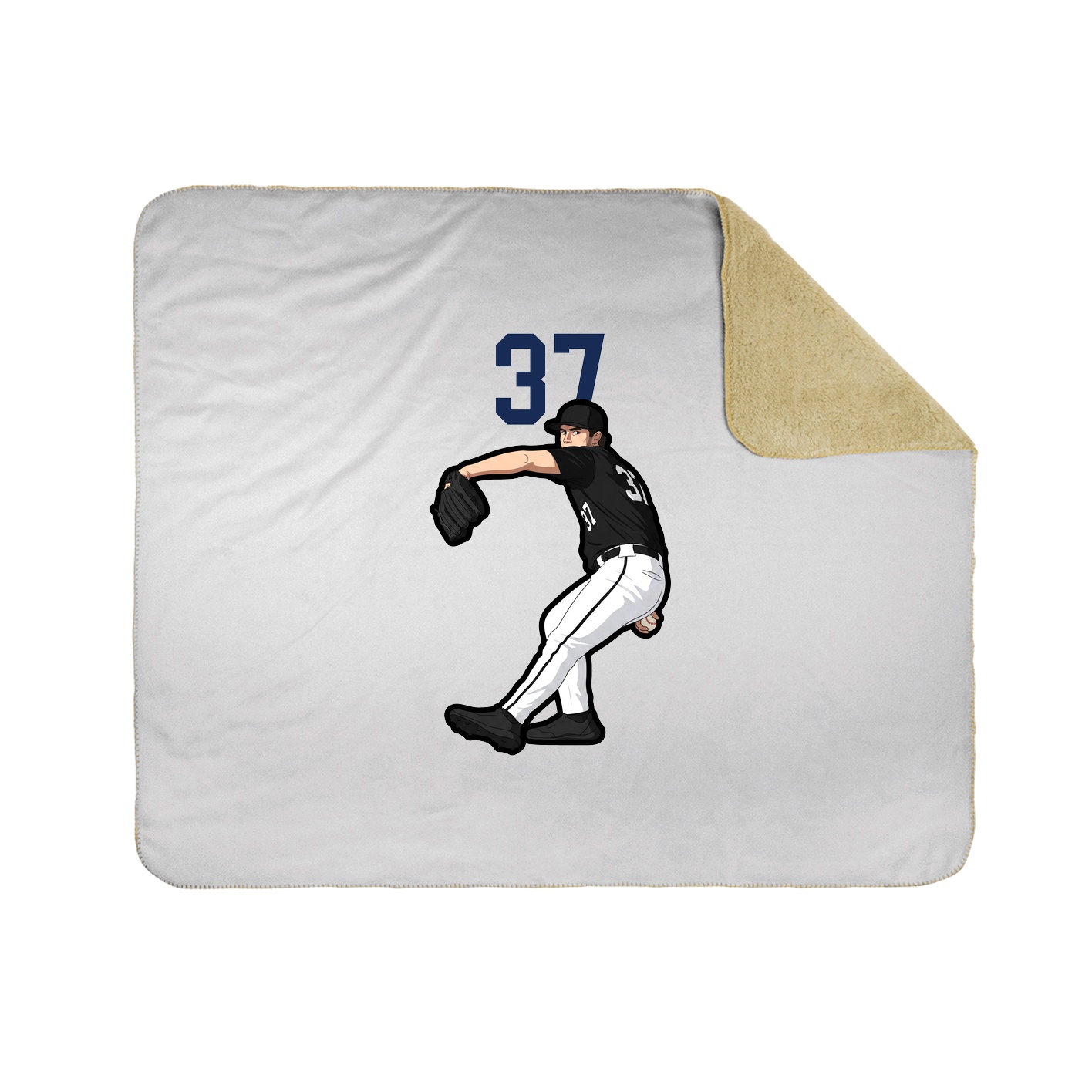 Throw Blanket — Number Top in White
