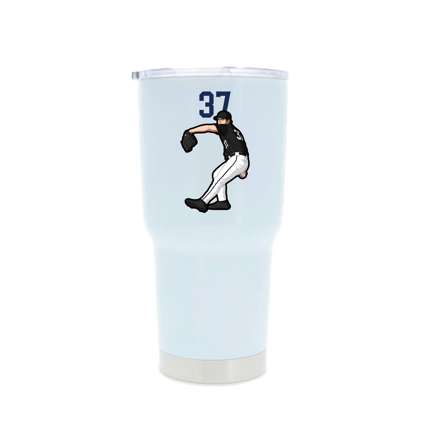 30oz Stainless Steel Tumbler — Number Top in White