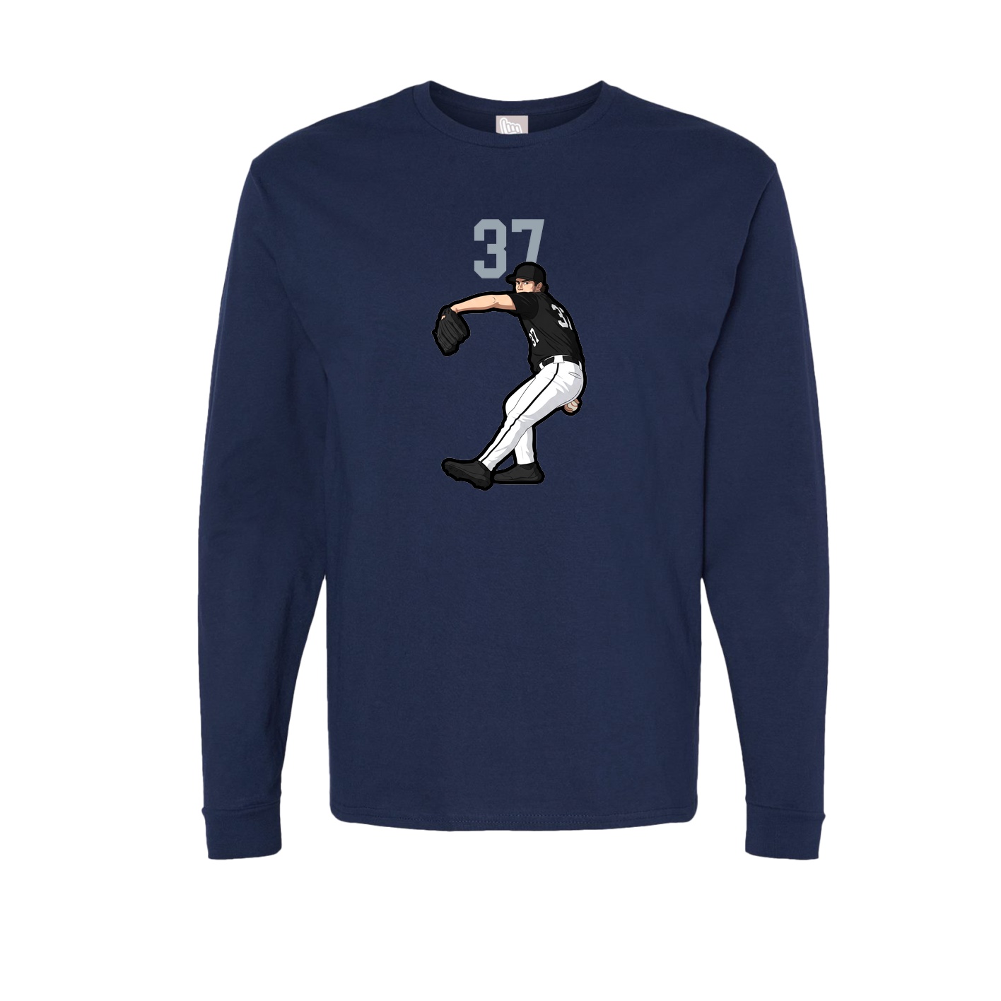 Long Sleeve Tee — Number Top in Navy