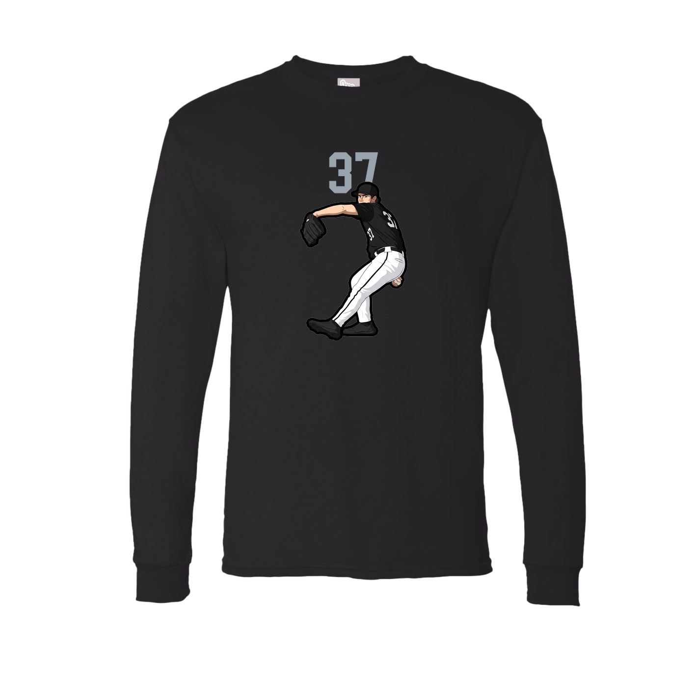 Long Sleeve Tee — Number Top in Black