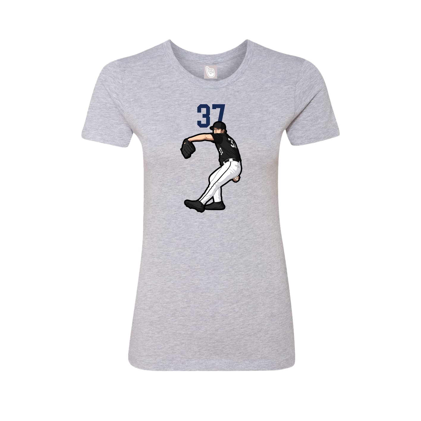 Fitted Women's Tee — Number Top in Grey