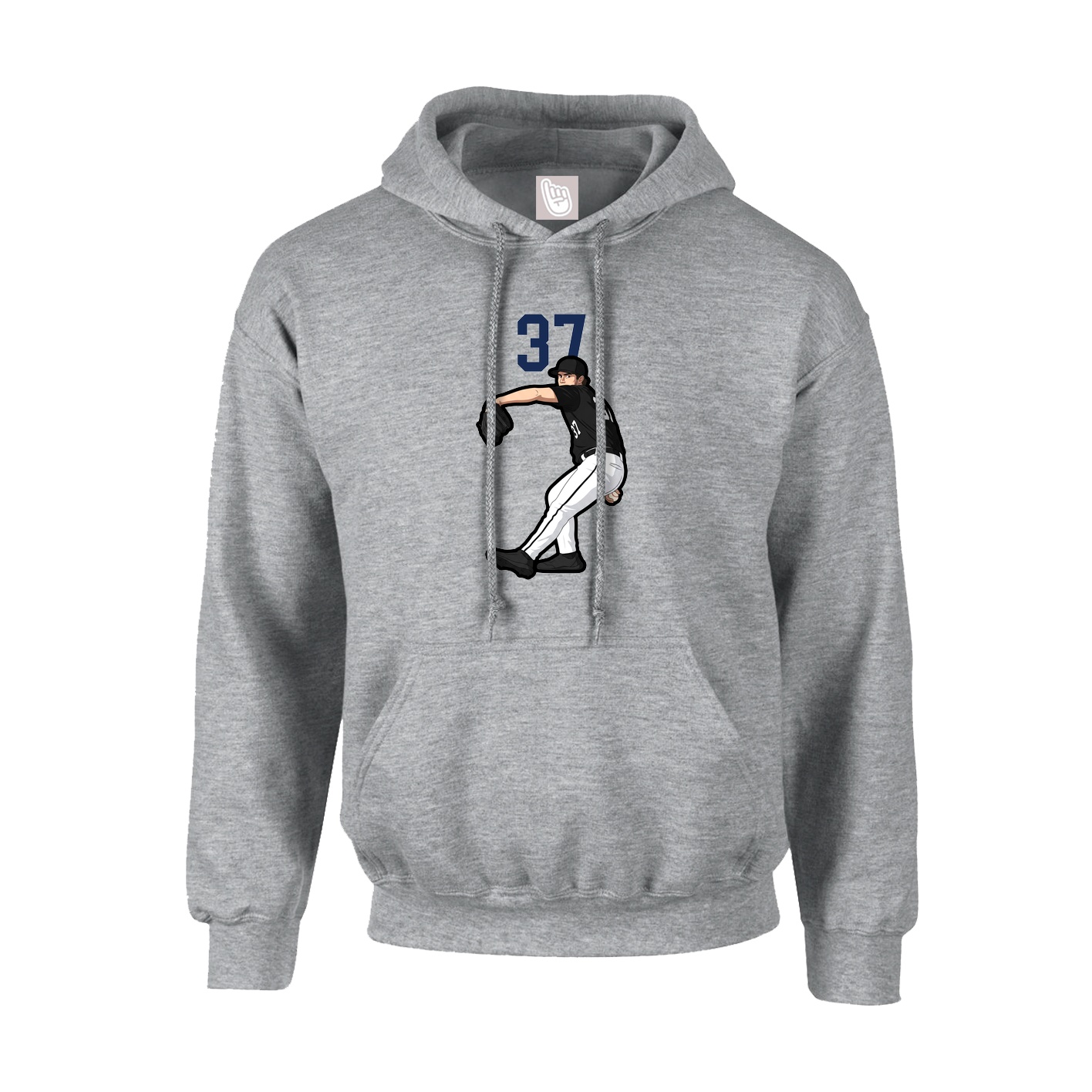 Youth Hoodie — Number Top in Grey