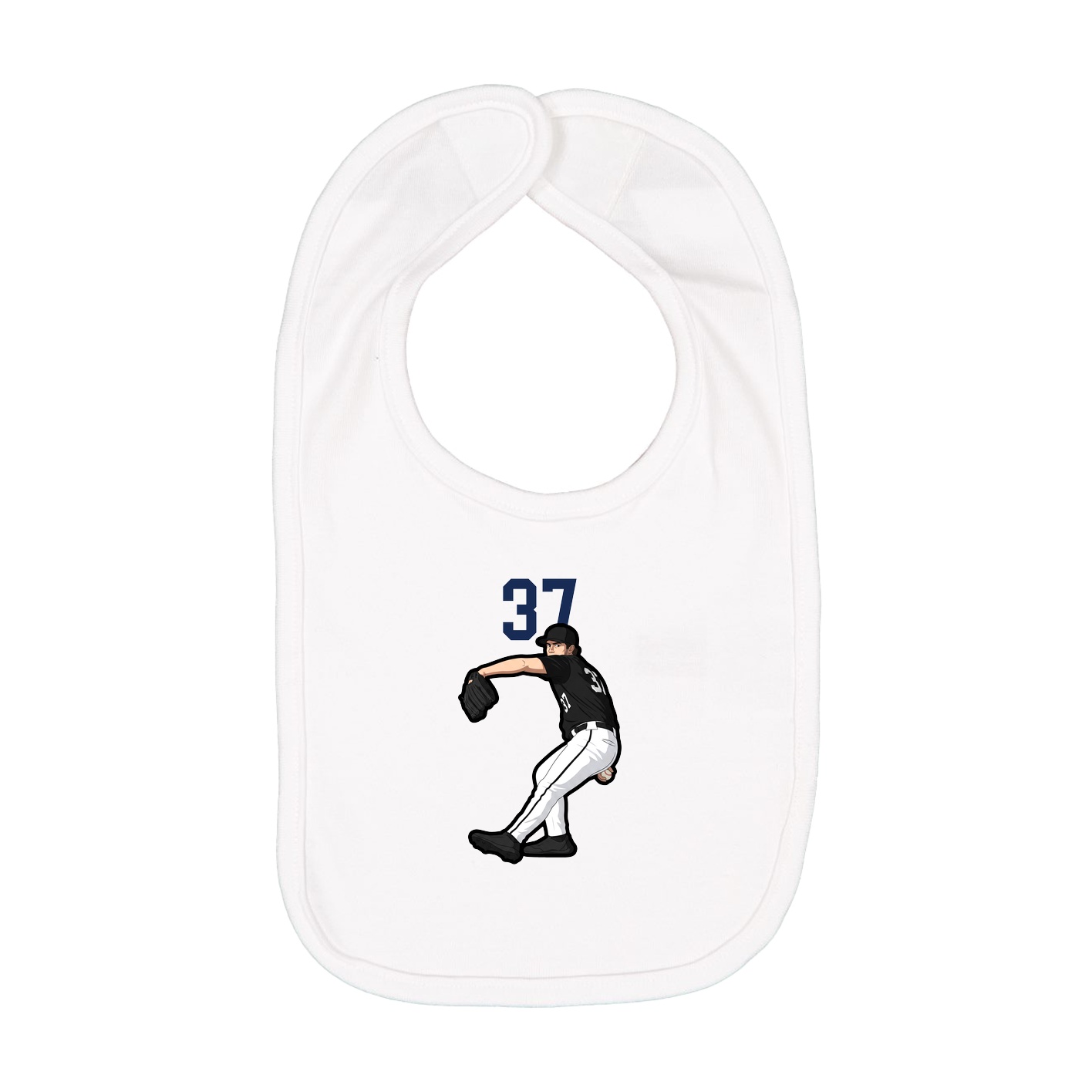 Infant Bib — Number Top in White
