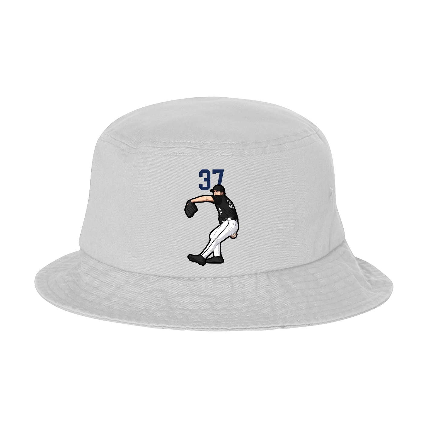Bucket Cap — Number Top in White