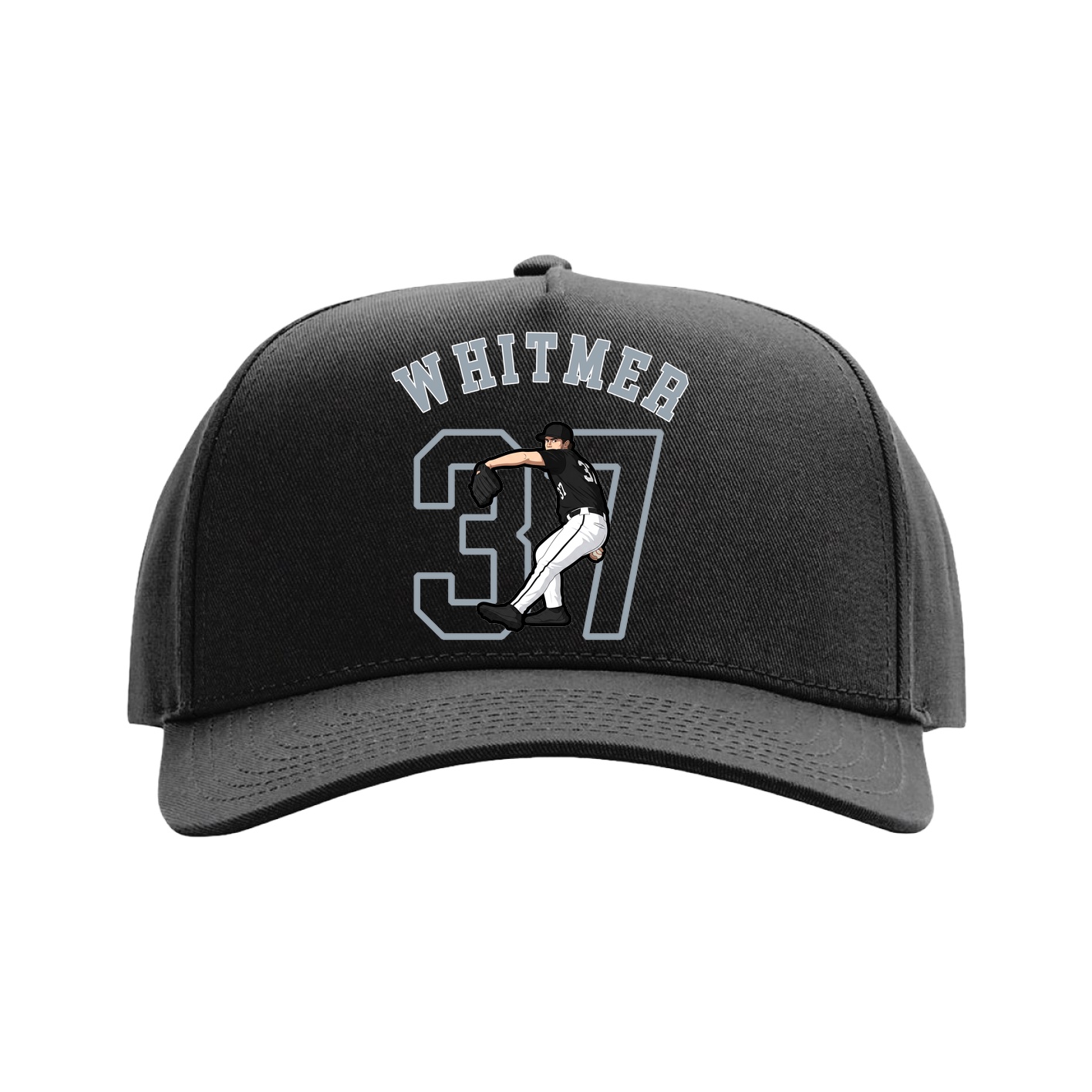 Full Fabric Five-Panel Champ Cap — Shirsey Arch in Black