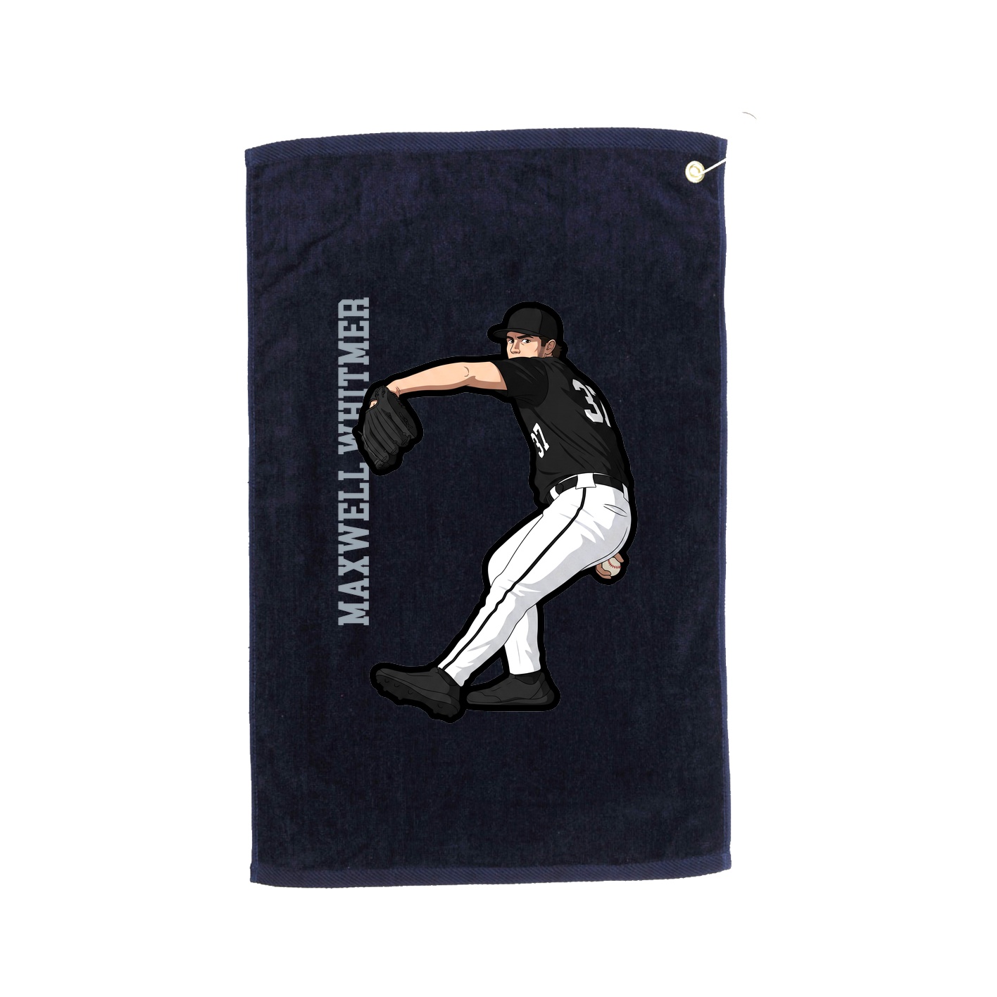 Golf Towel — Name Vertical in Navy