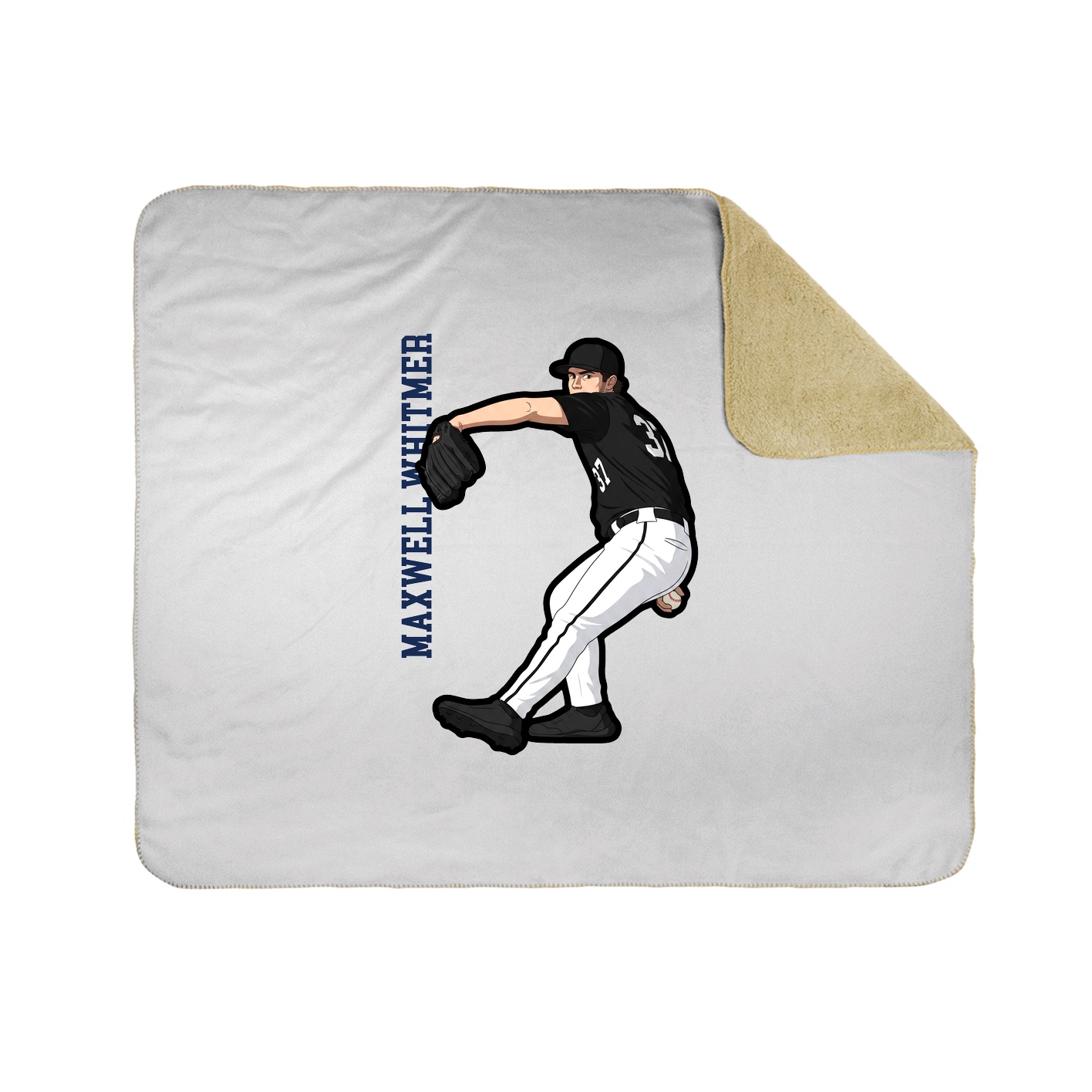 Throw Blanket — Name Vertical in White