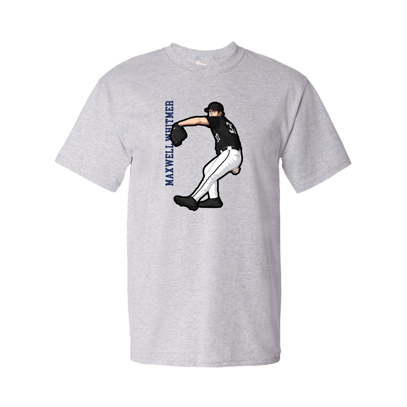 Tee — Name Vertical in Grey