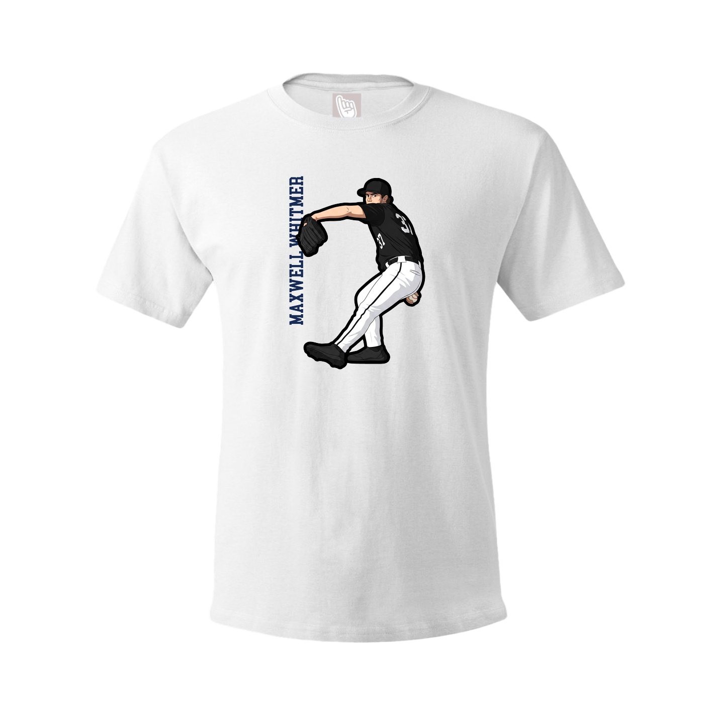 Tee — Name Vertical in White