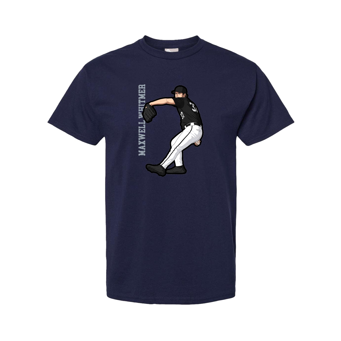 Youth Tee — Name Vertical in Navy