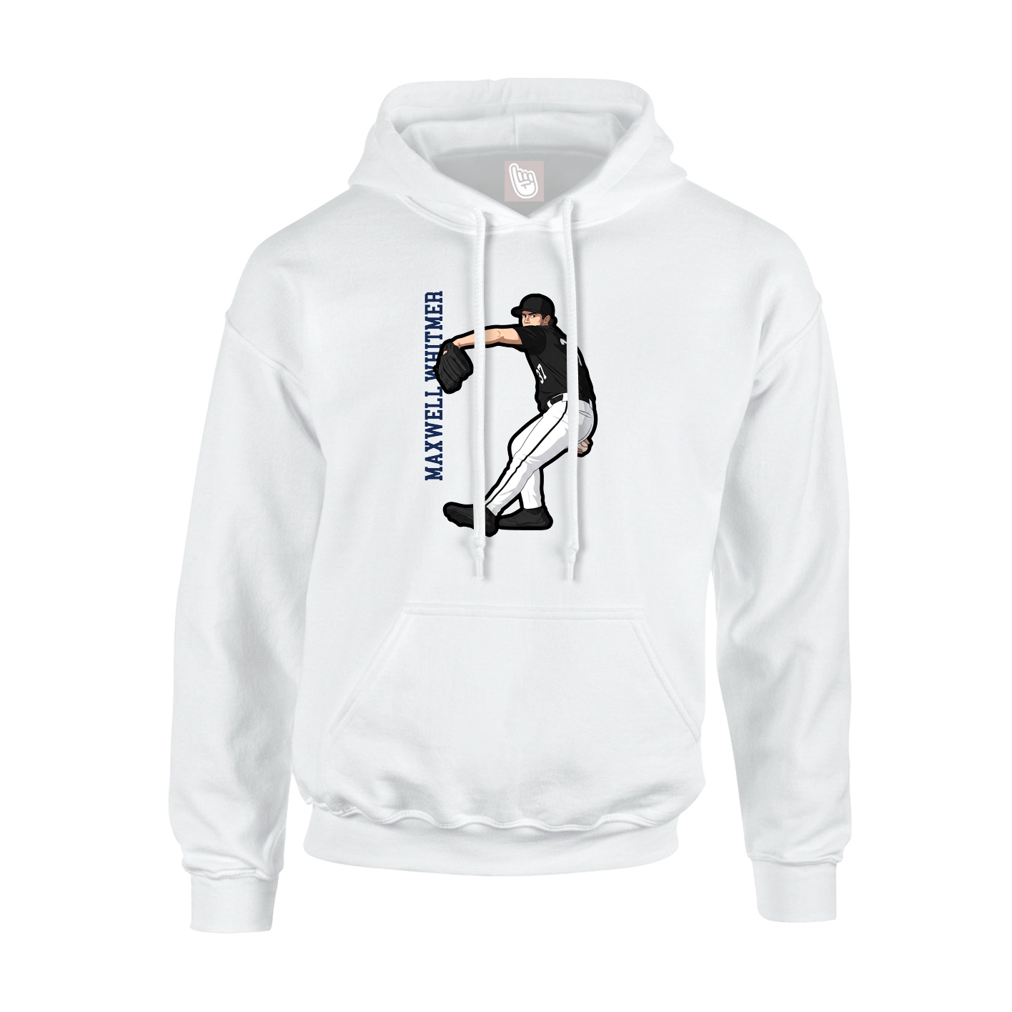 Hoodie — Name Vertical in White