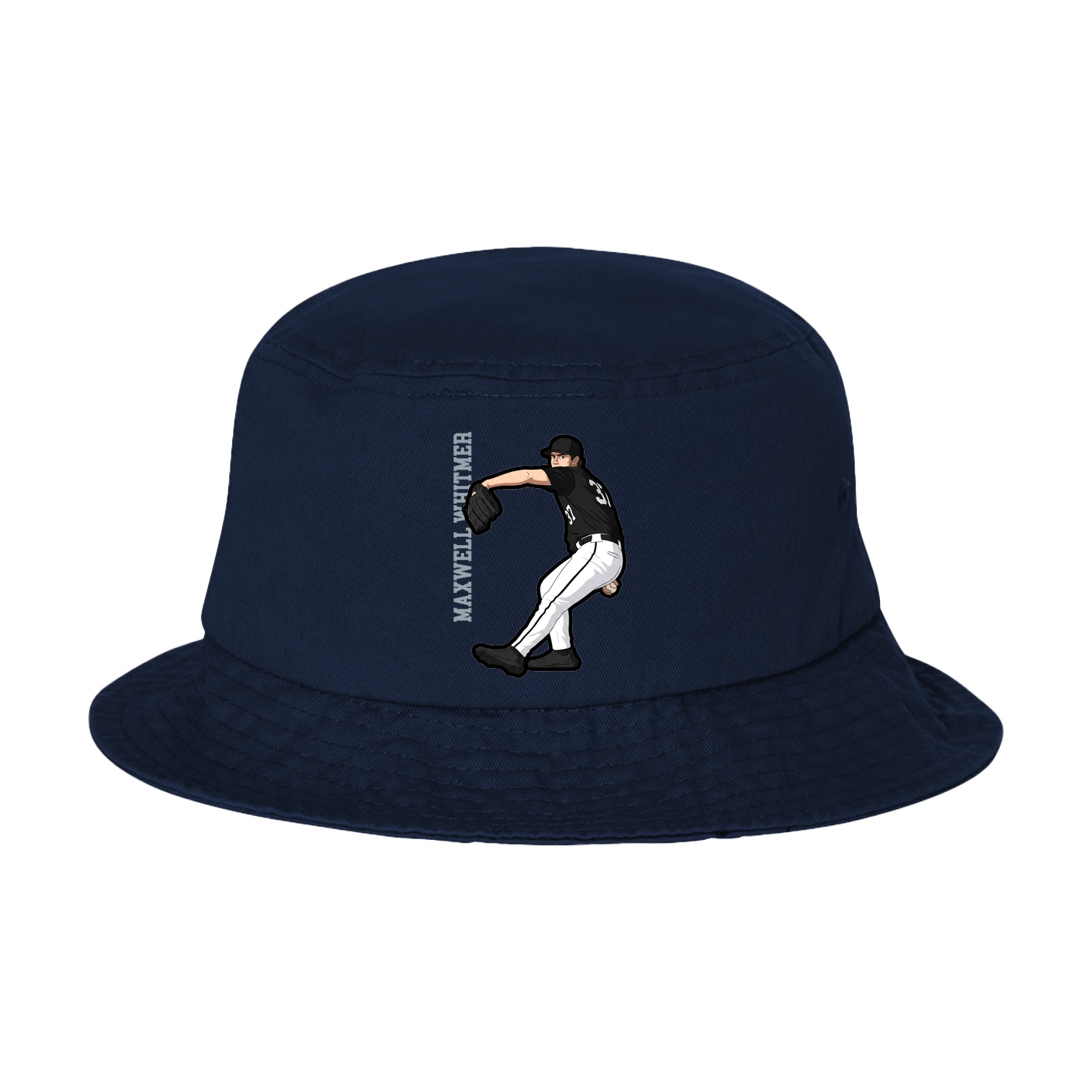 Bucket Cap — Name Vertical in Navy
