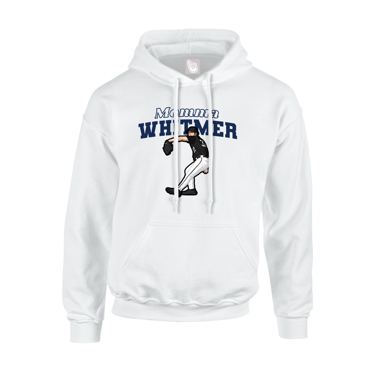 Youth Hoodie — Mothers Day Block in White