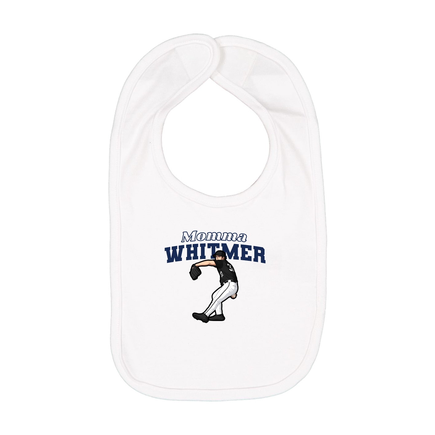 Infant Bib — Mothers Day Block in White