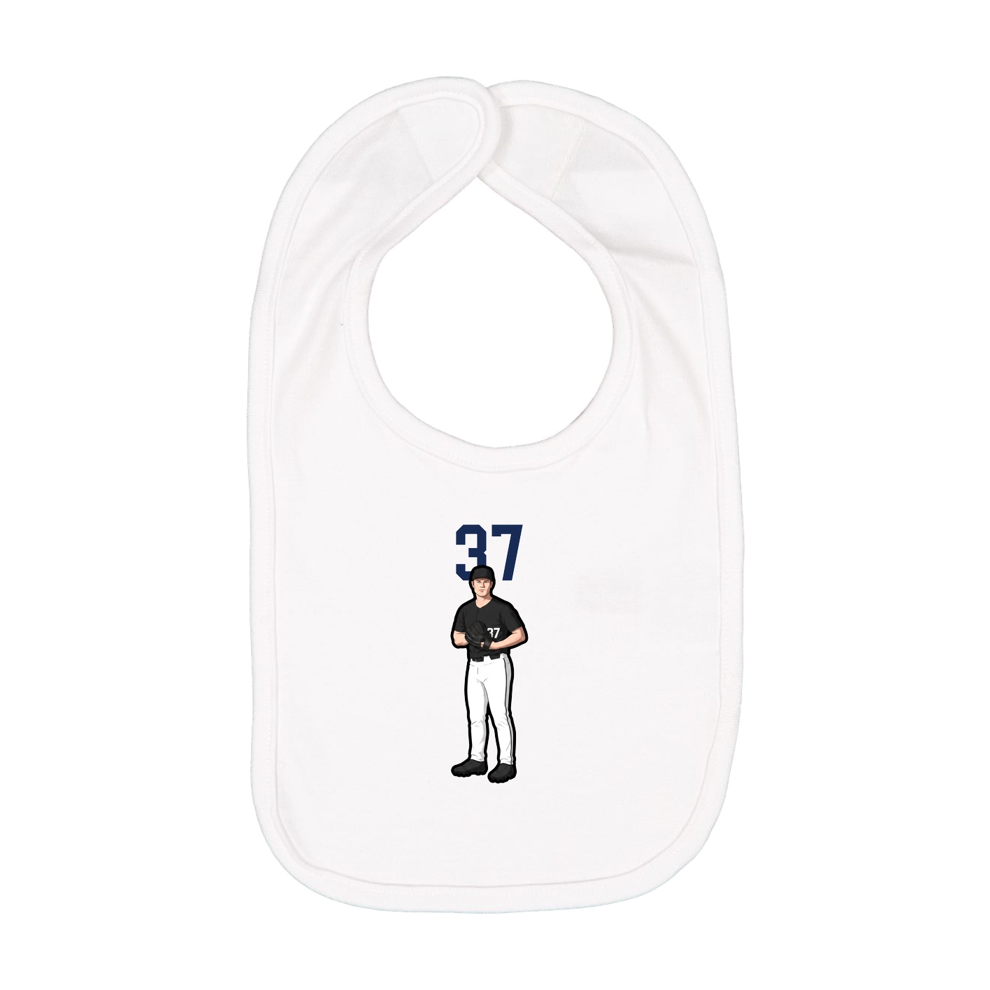 Infant Bib — Number Top in White