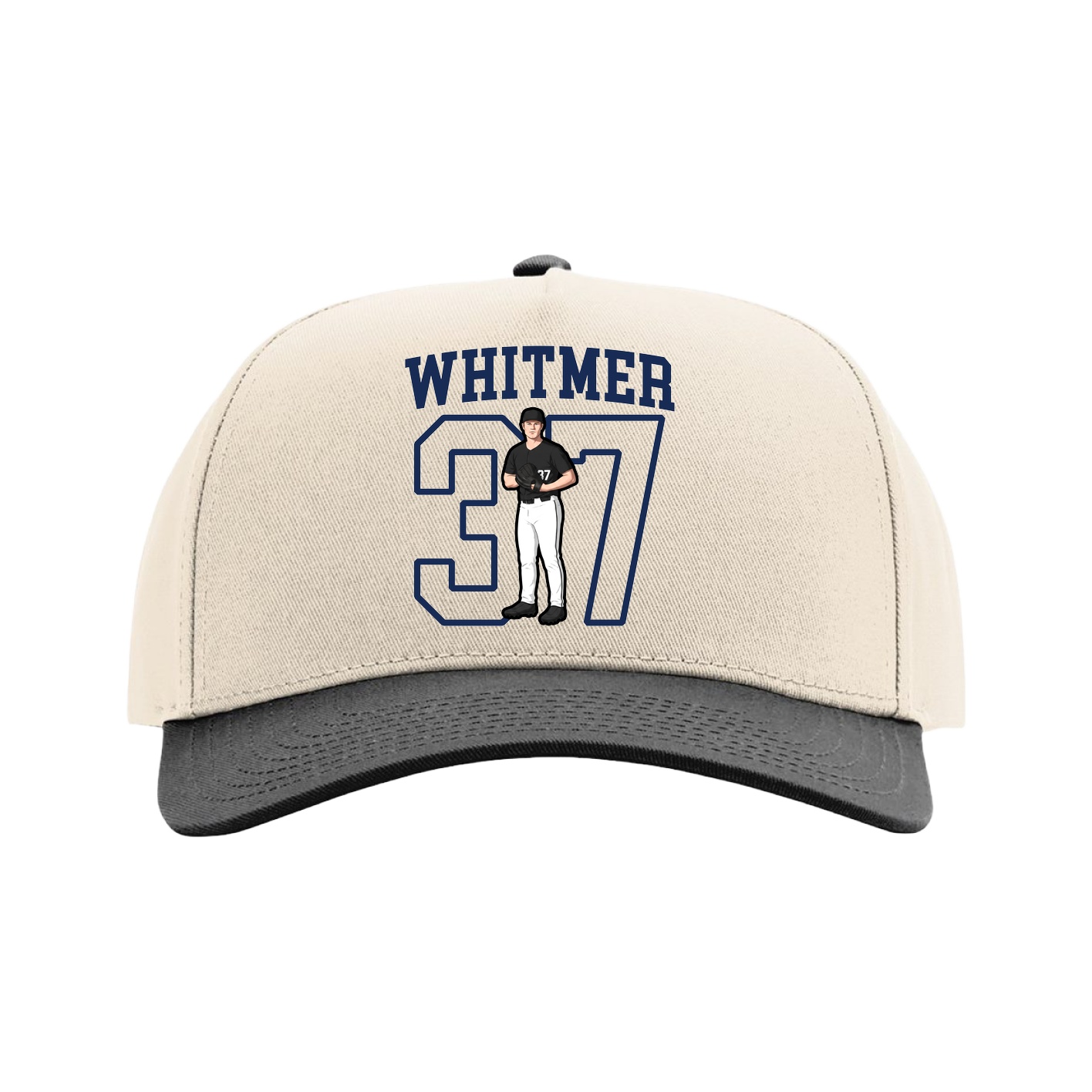 Full Fabric Five-Panel Champ Cap — Shirsey in Cream/Black