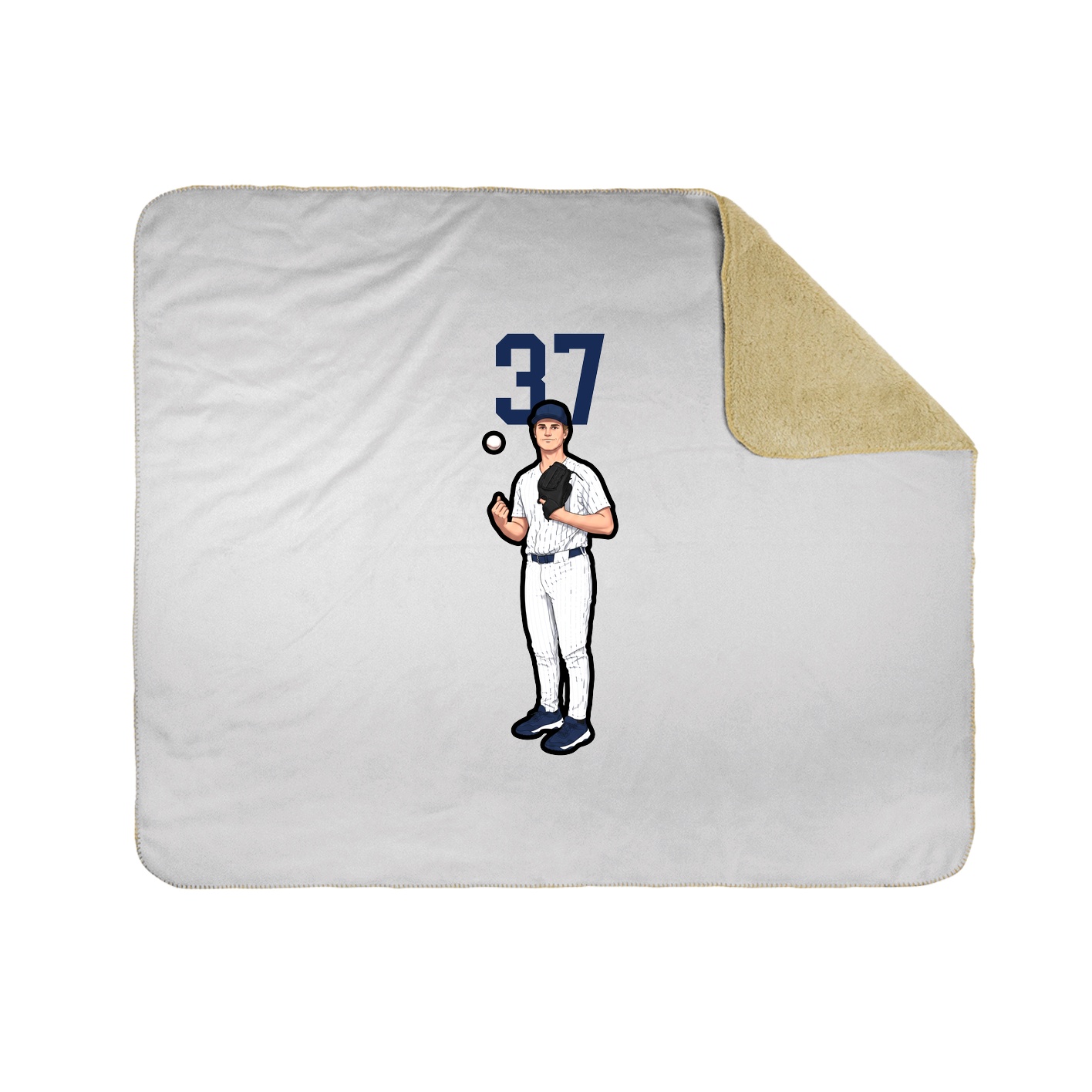 Throw Blanket — Number Top in White