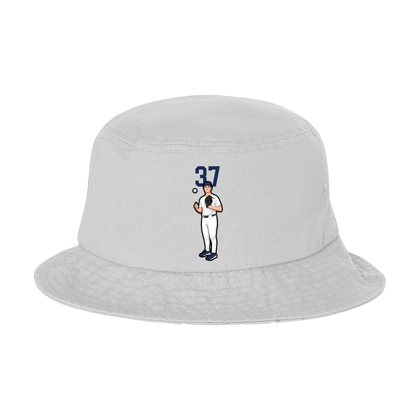 Bucket Cap — Number Top in White